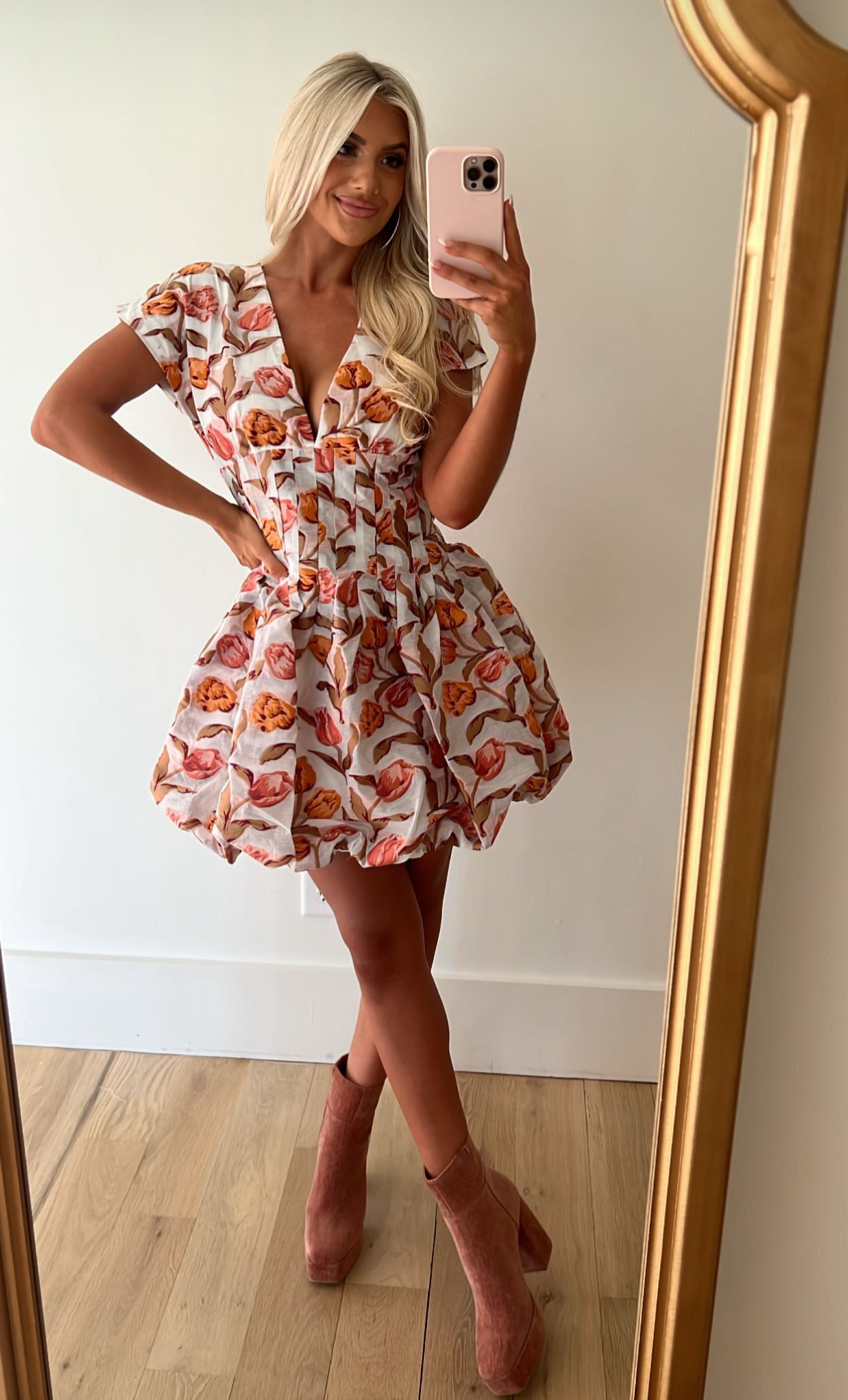 Fall Floral Bubble Dress