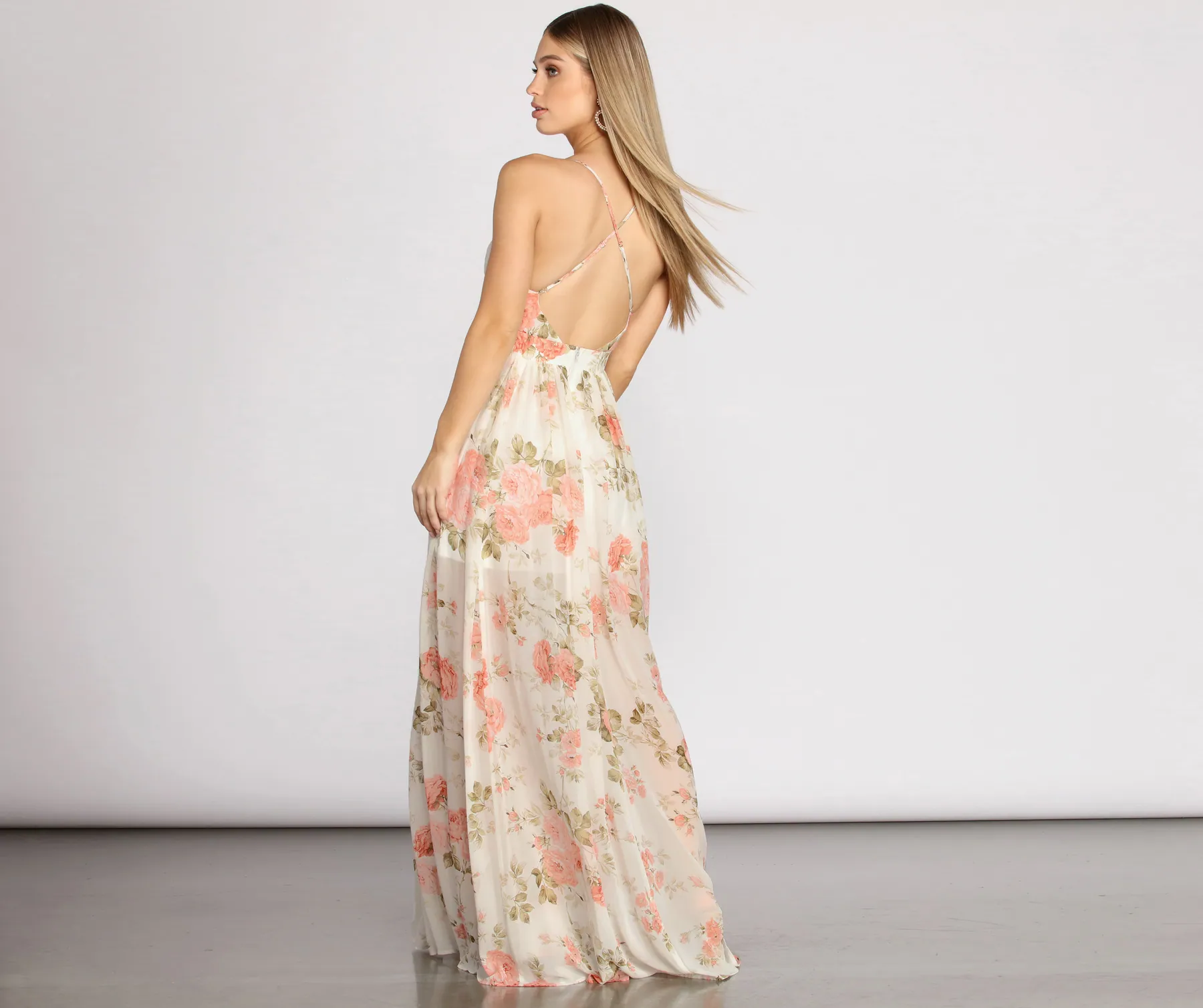 Tori Floral Chiffon A-Line Dress