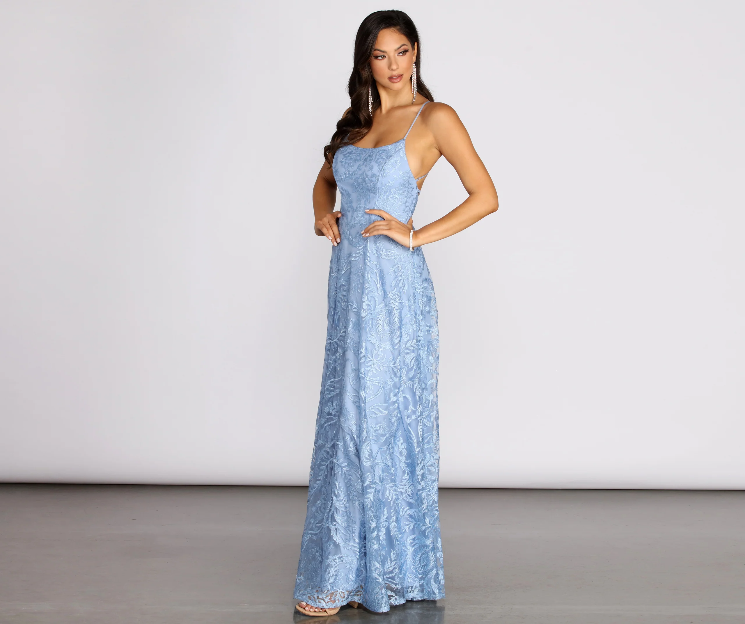 Cicilia Embroidered Floral A-Line Dress
