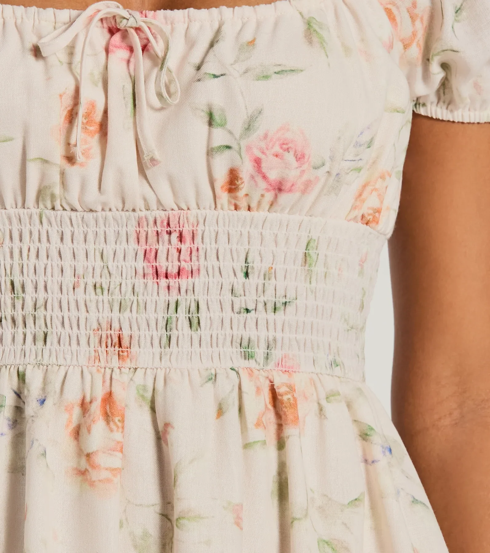 Sure To Love Floral Woven Puff-Sleeve Skater Dress