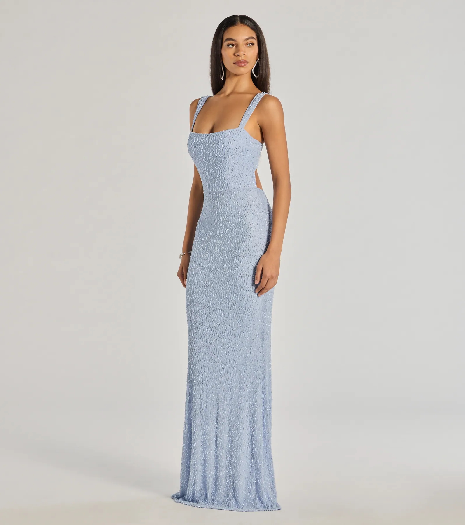 Kimia Beaded Lace-Up Column Dress
