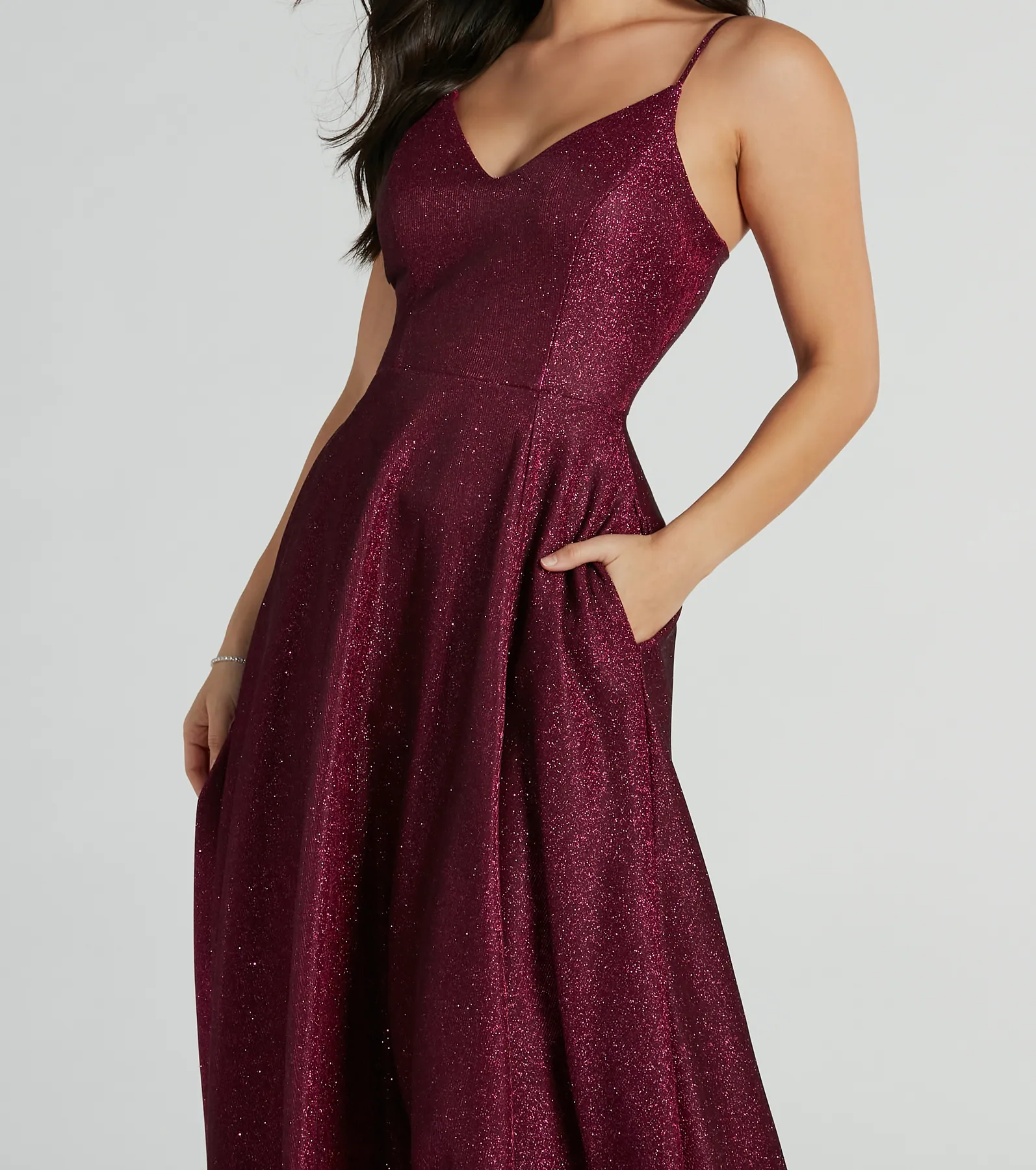 Tanya Formal Glitter A-Line Long Dress