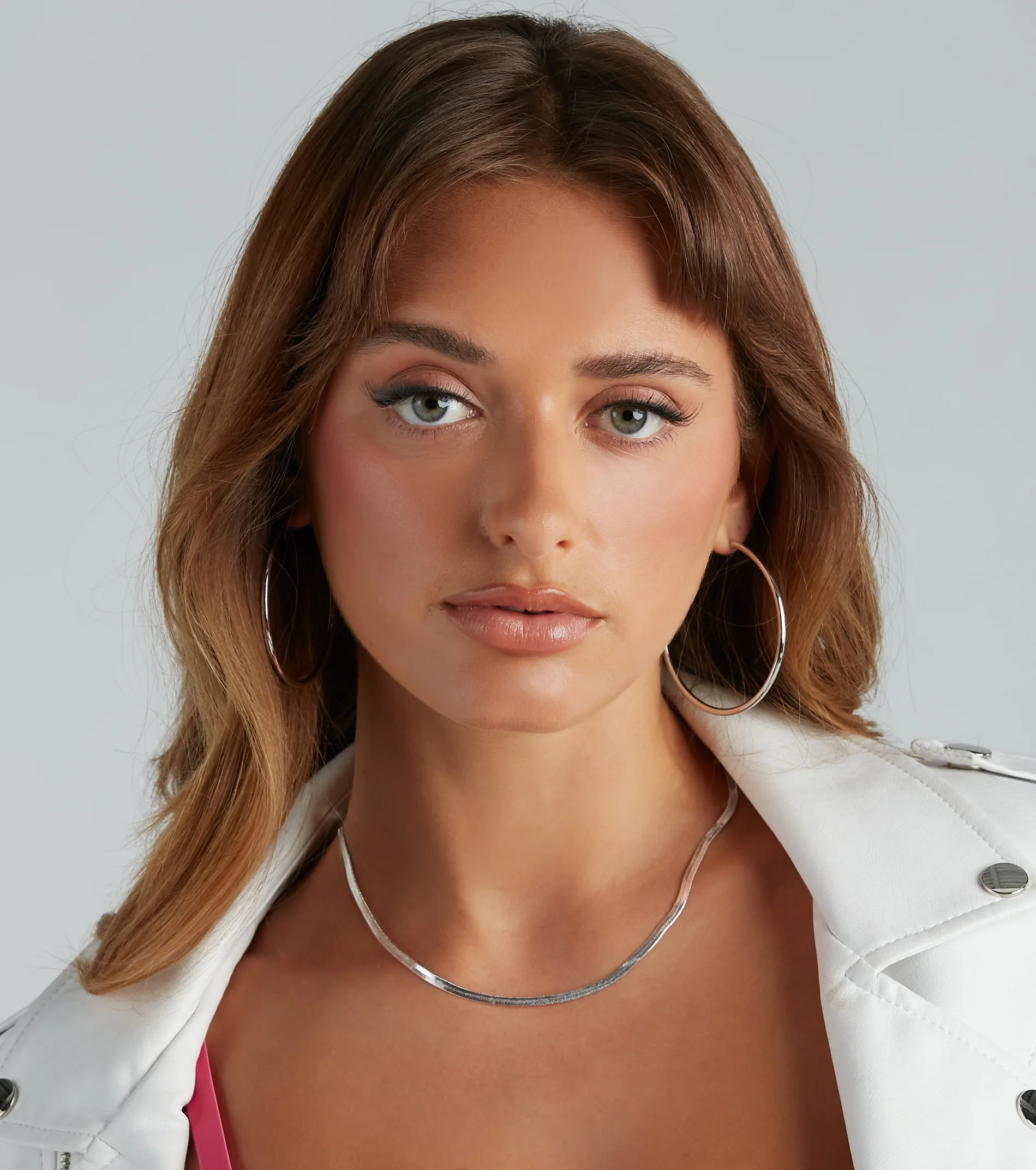 Simply Luxe 14K White Gold Plated Large Hoop Earrings