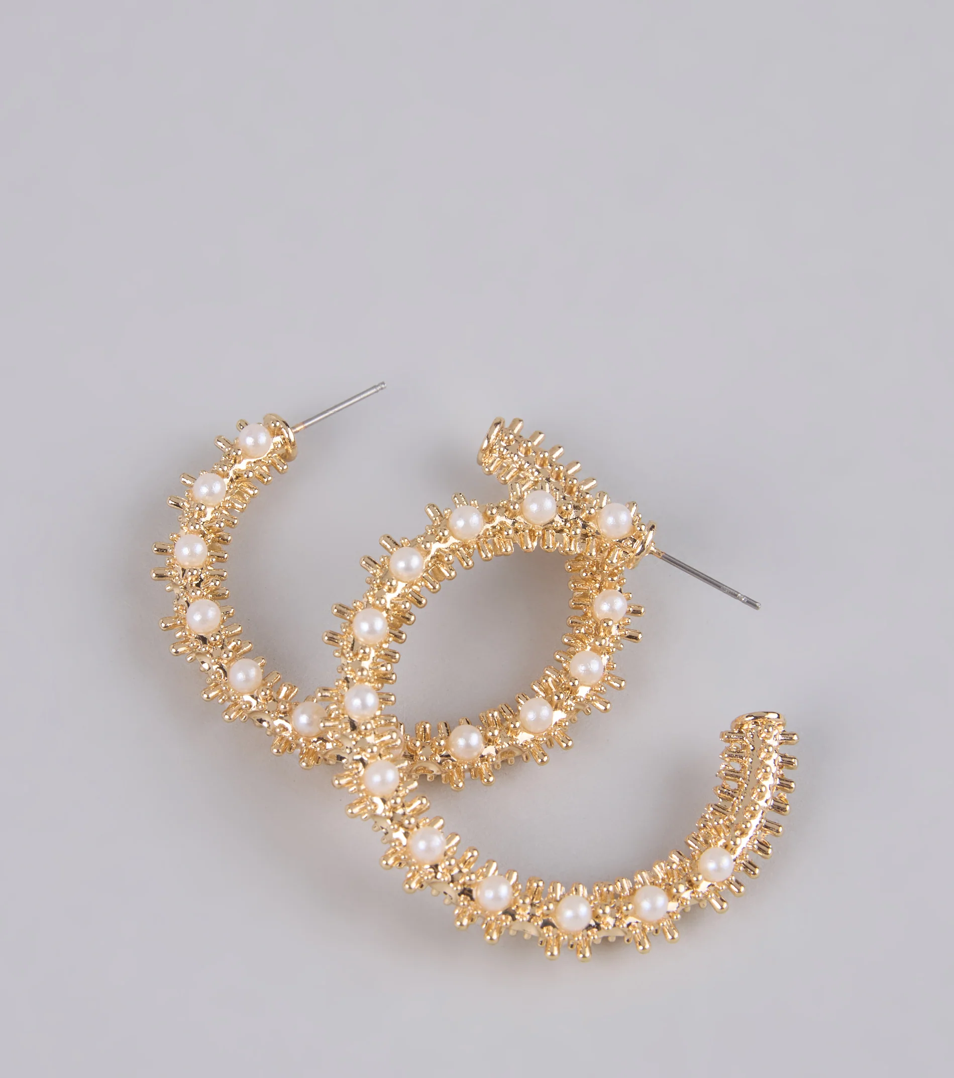 Statement Mode Pearl Hoop Earrings