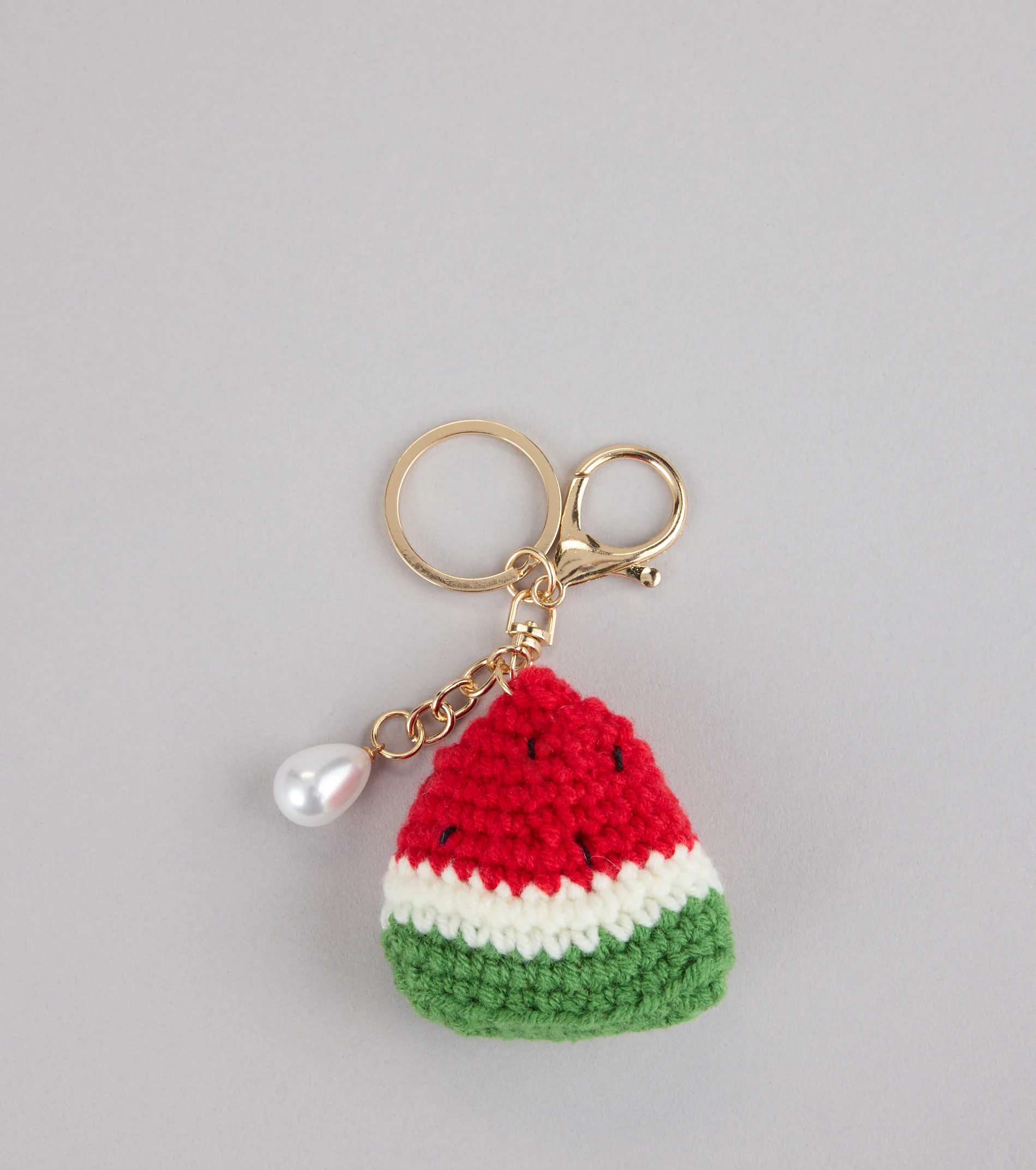Cute To The Core Crochet Watermelon Bag Keychain