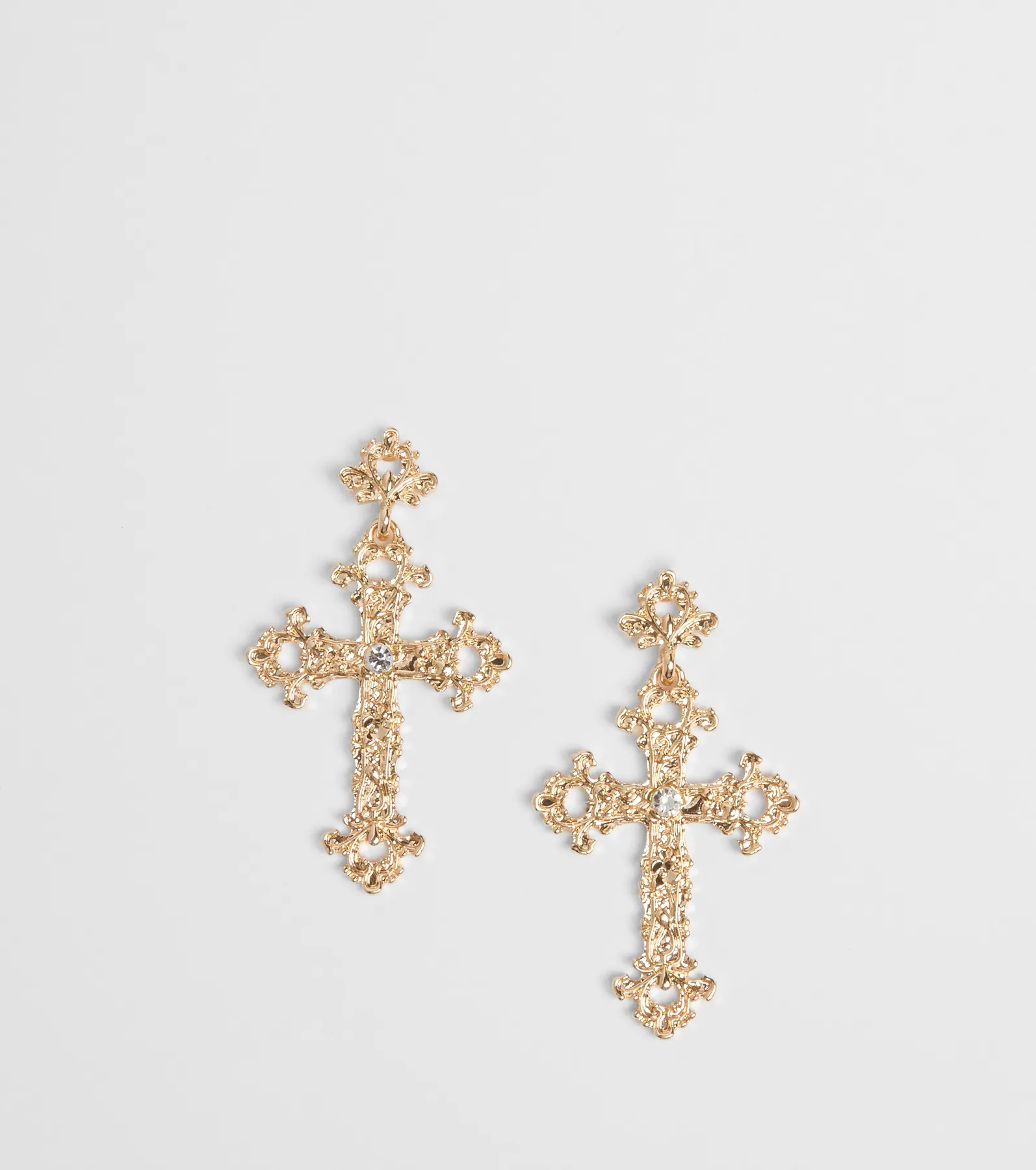Glamorous Statement Cross Earrings