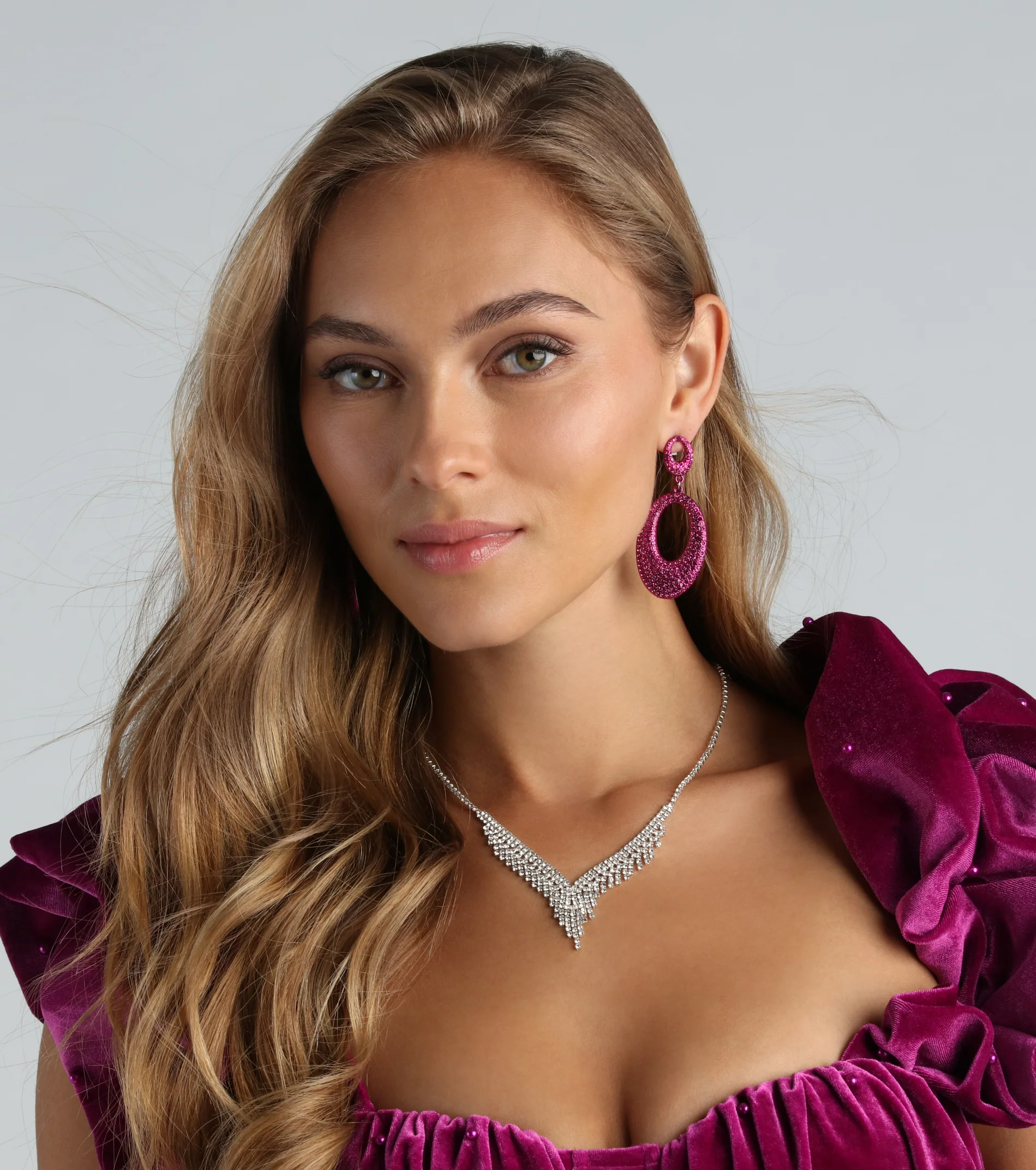 Fabulous Glamour Rhinestone Oval Earrings