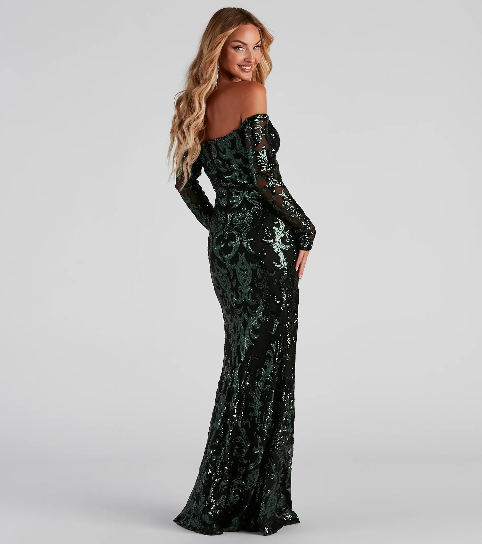 Isador Formal Sequin Scroll Dress