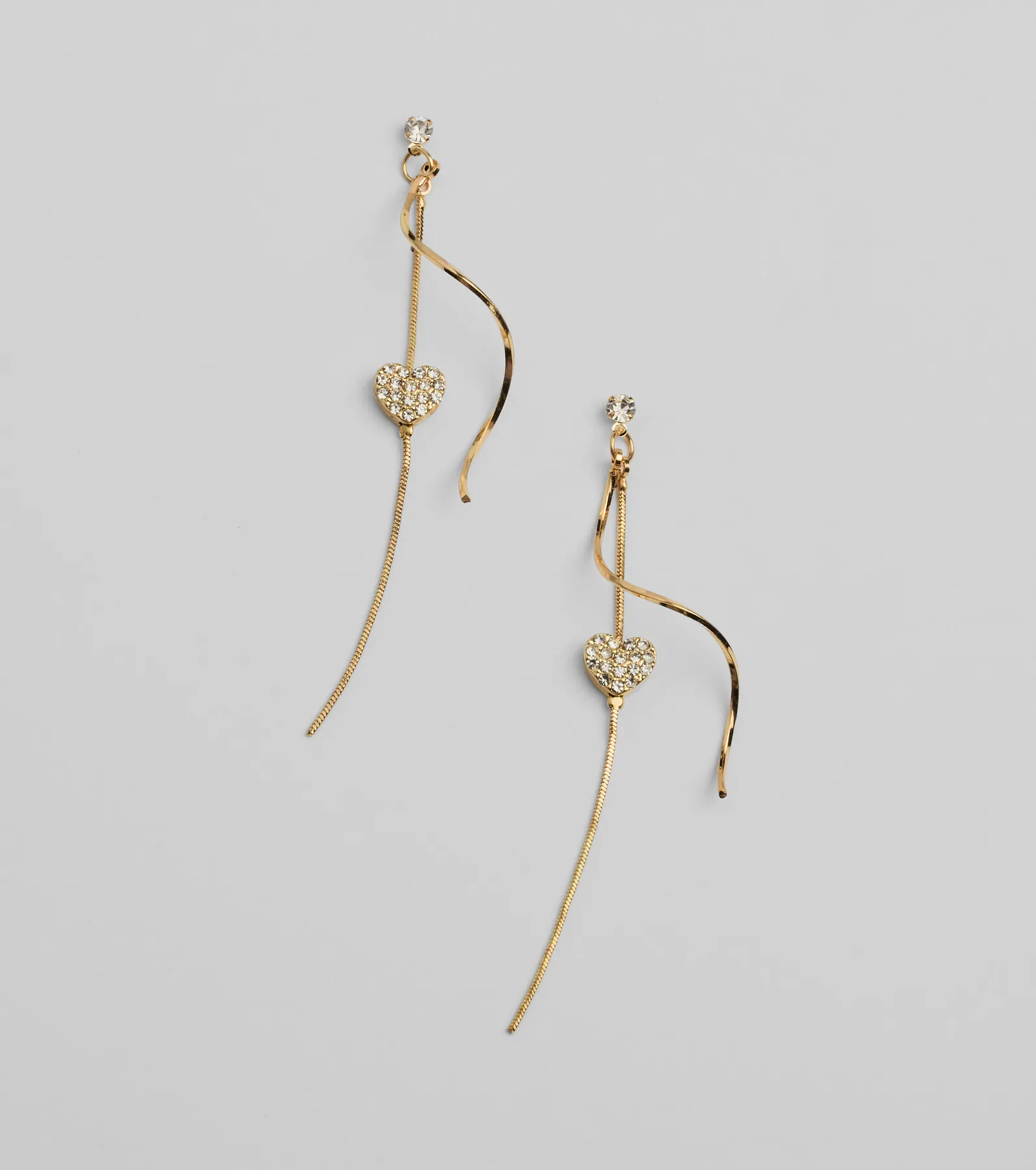 Show Love Heart Rhinestone Twist Earrings