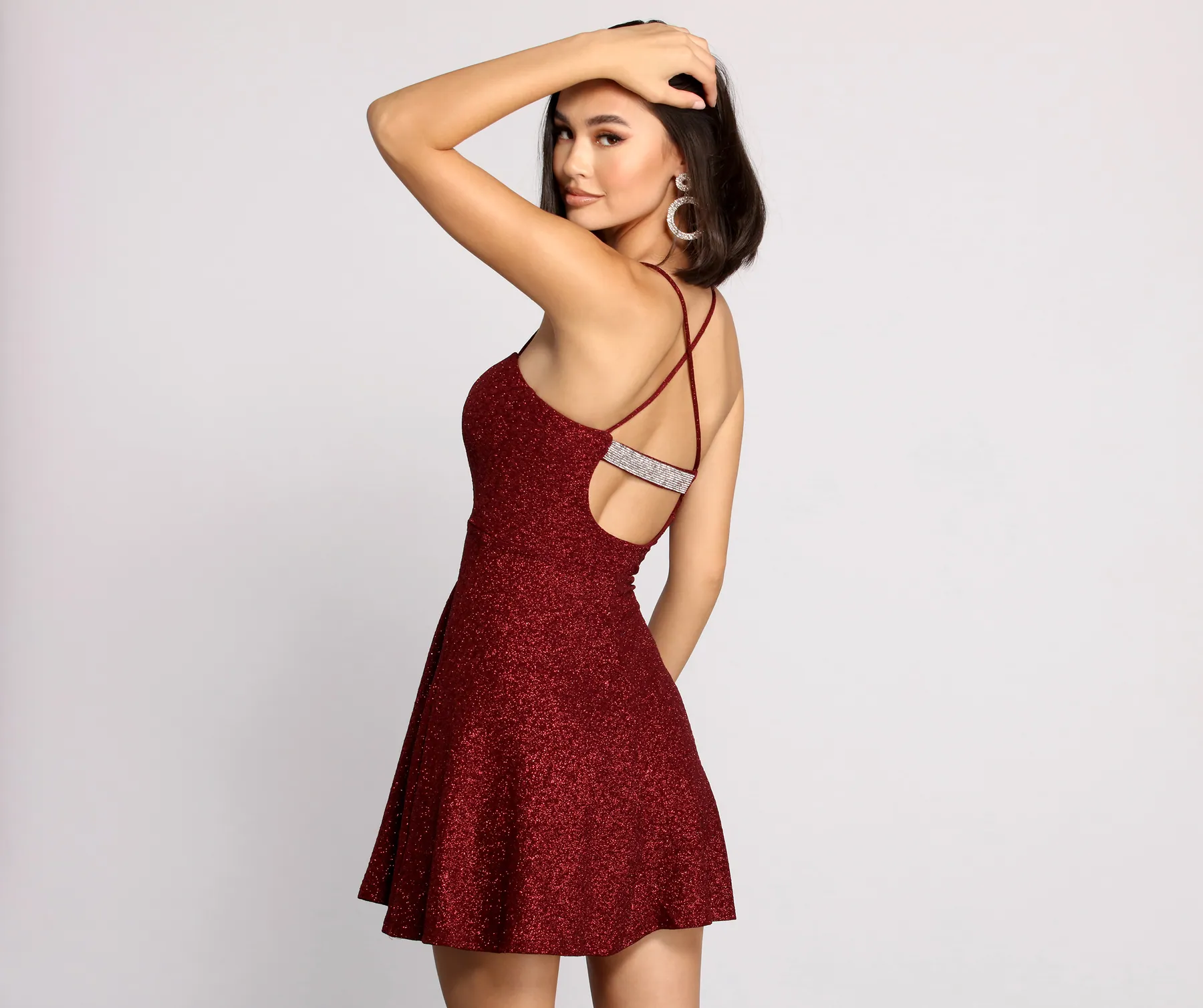 Dazzle and Glow Glitter and Rhinestone Sweetheart Dress