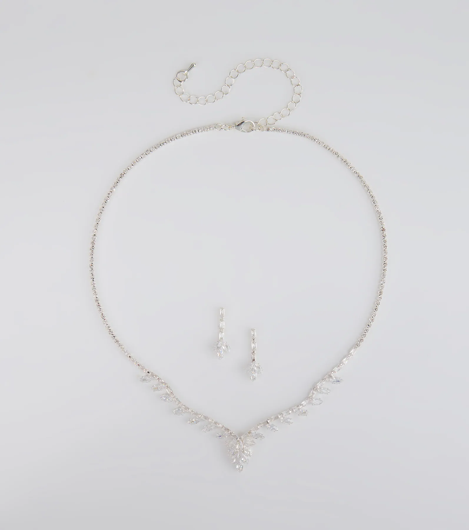 Dazzling Match Necklace And Earrings Set