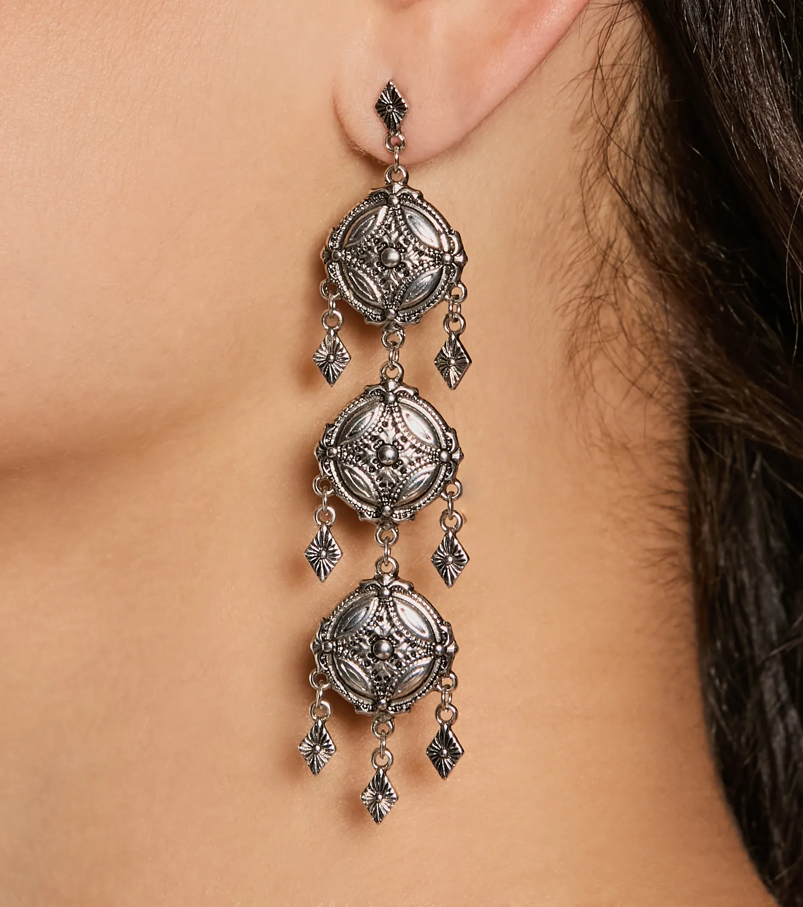 Burst Of Brilliance Coin Dangle Earrings