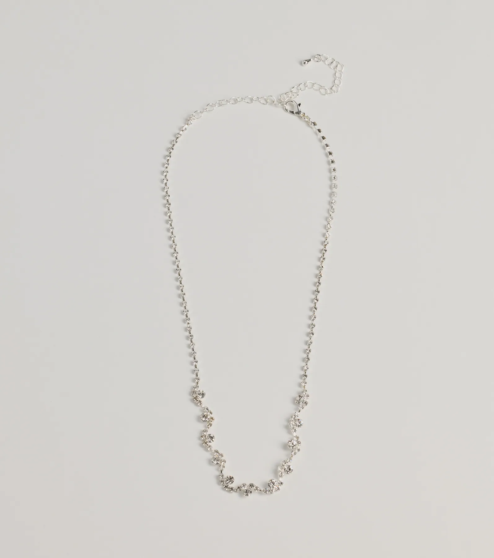 Radiant Allure Rhinestone Cluster Necklace