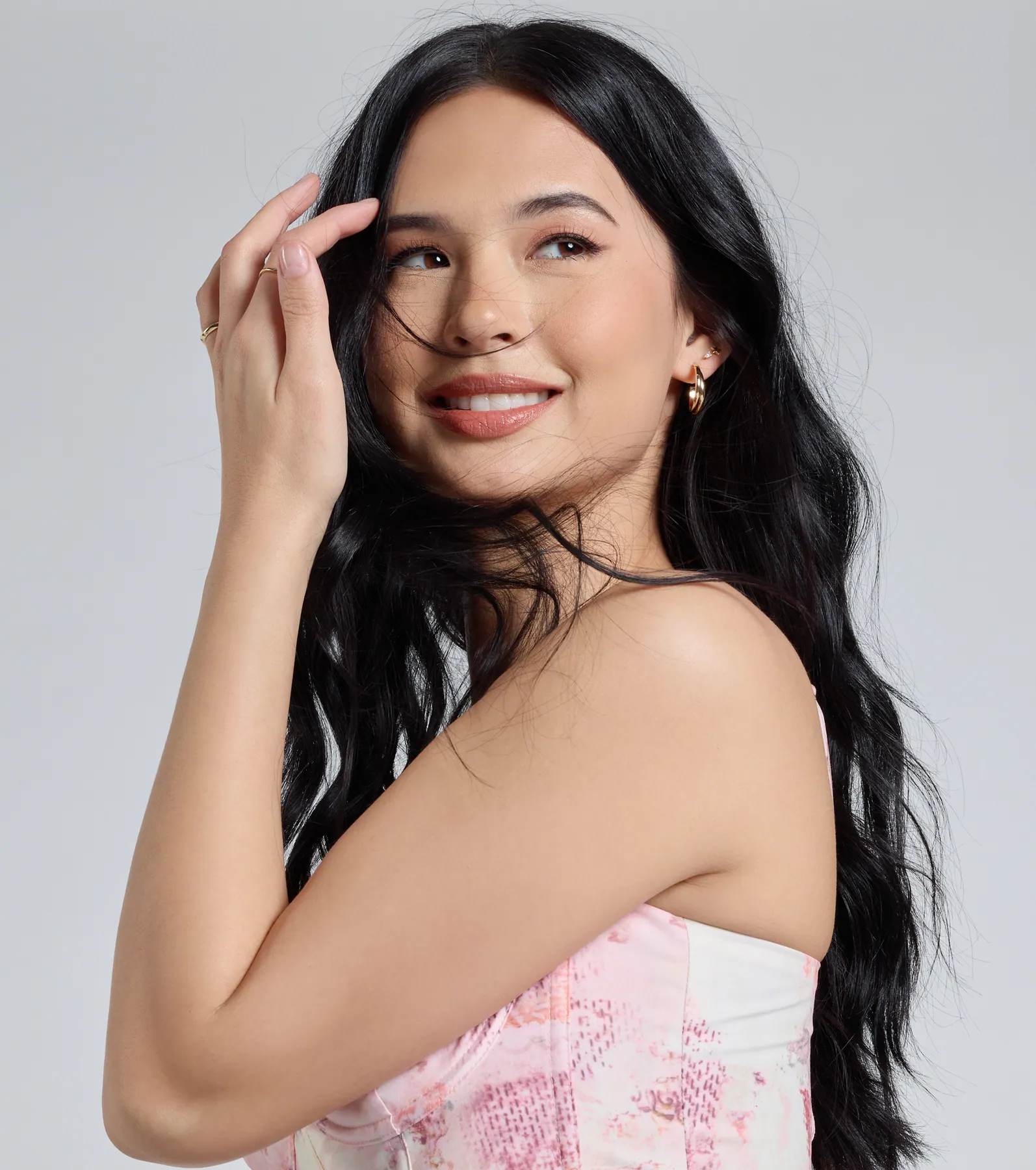 Trendy Sparkle Stud And Hoop Earrings Set