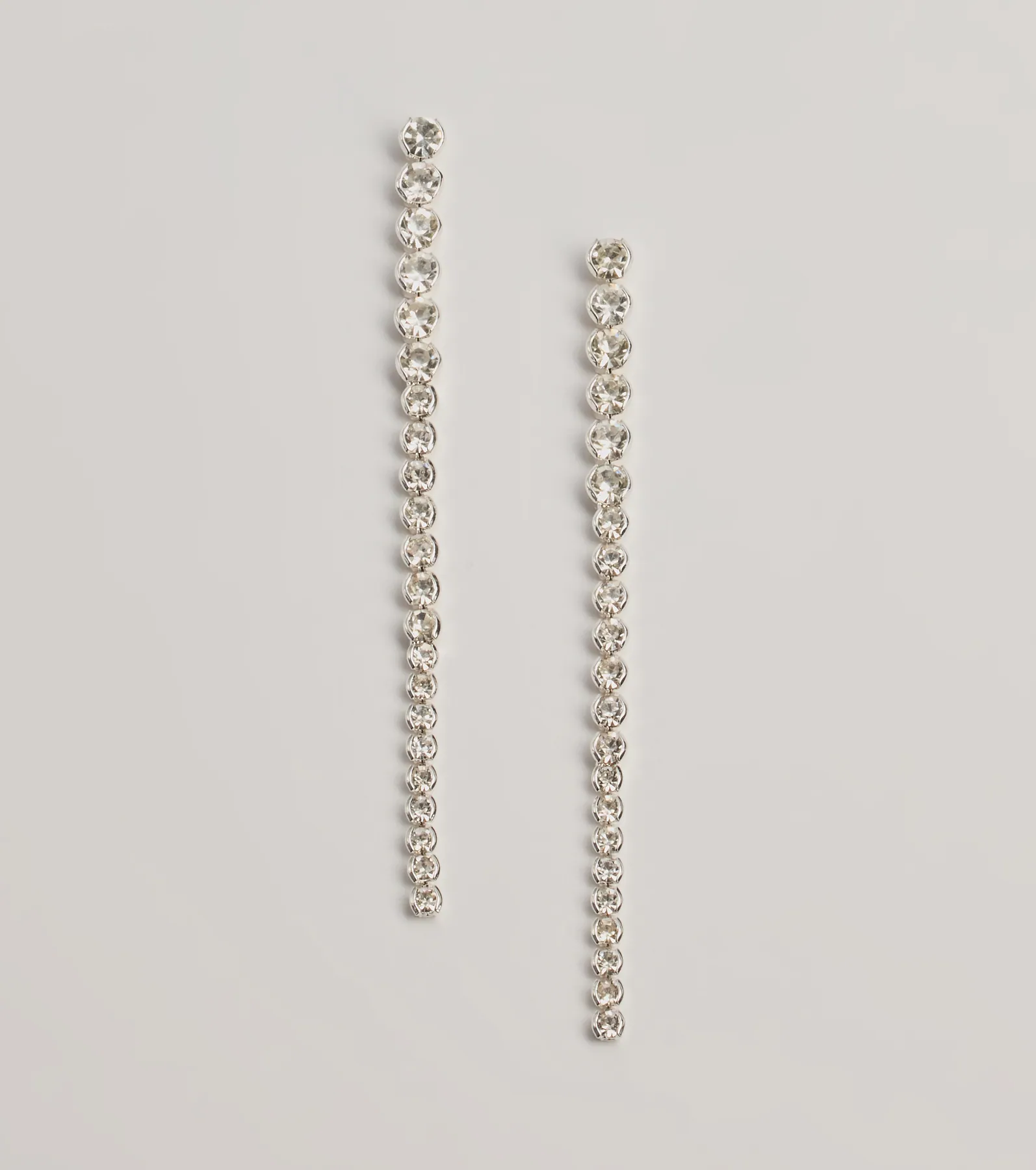 Sleek Styling Linear Rhinestone Earrings