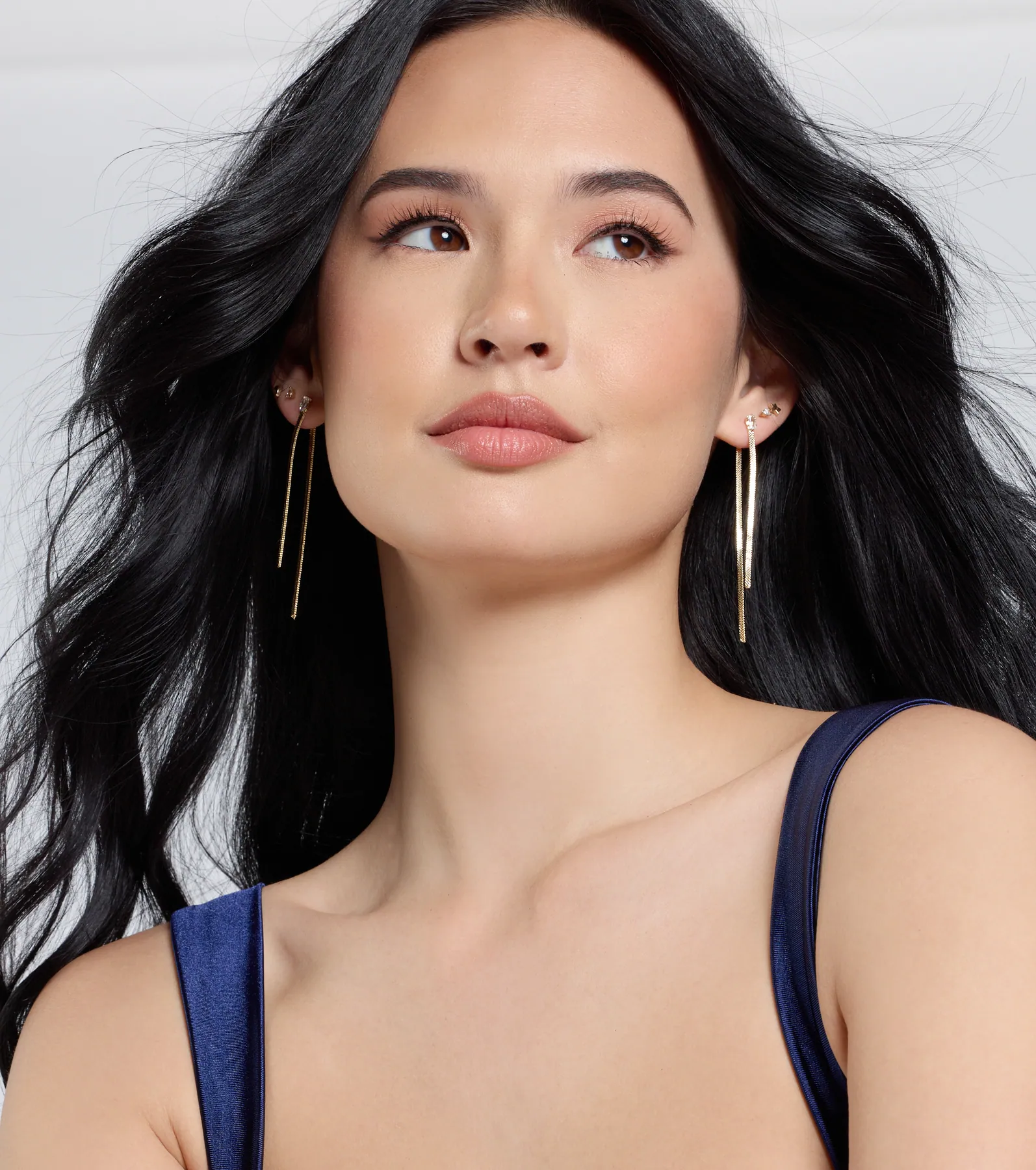 Stay Sleek Cubic Zirconia Metal Fringe Earrings