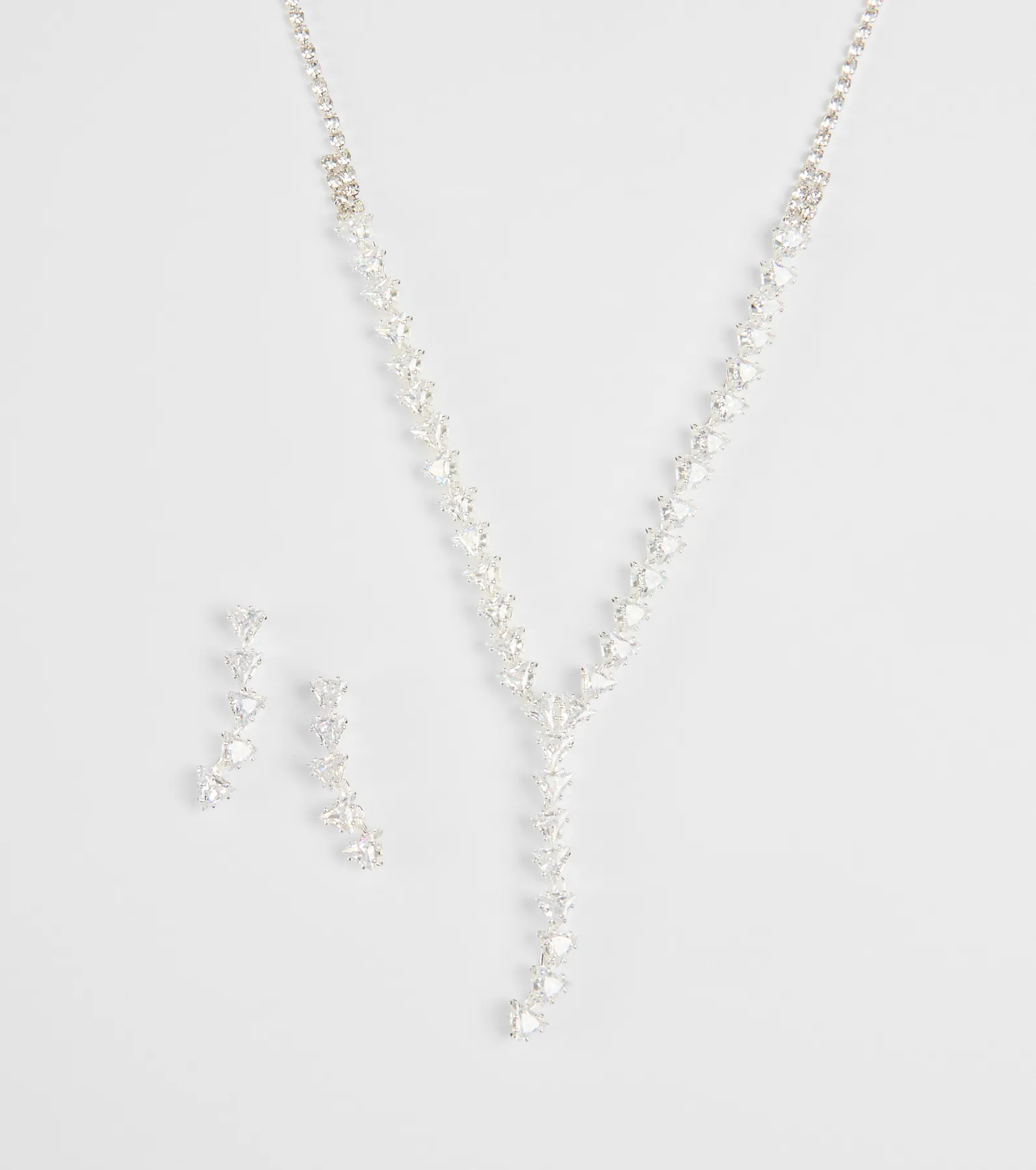 Perfectly Brilliant Cubic Zirconia Necklace And Earrings Set