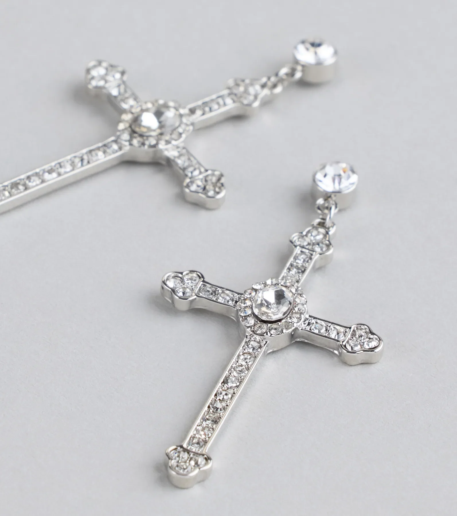 Chic Factor Rhinestone Cross Earrings