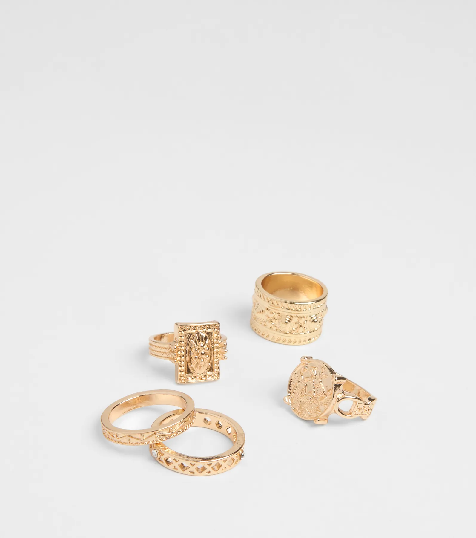 Effortless Glow Five-Pack Statement Rings