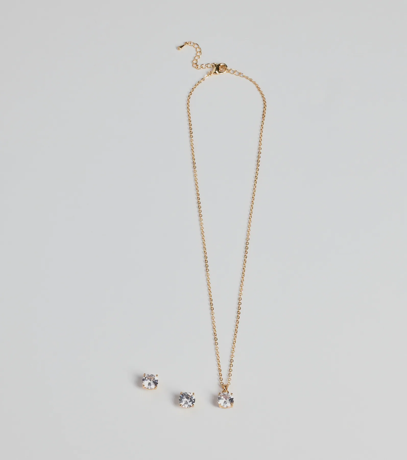 True Luxe Rhinestone Necklace And Earrings Set