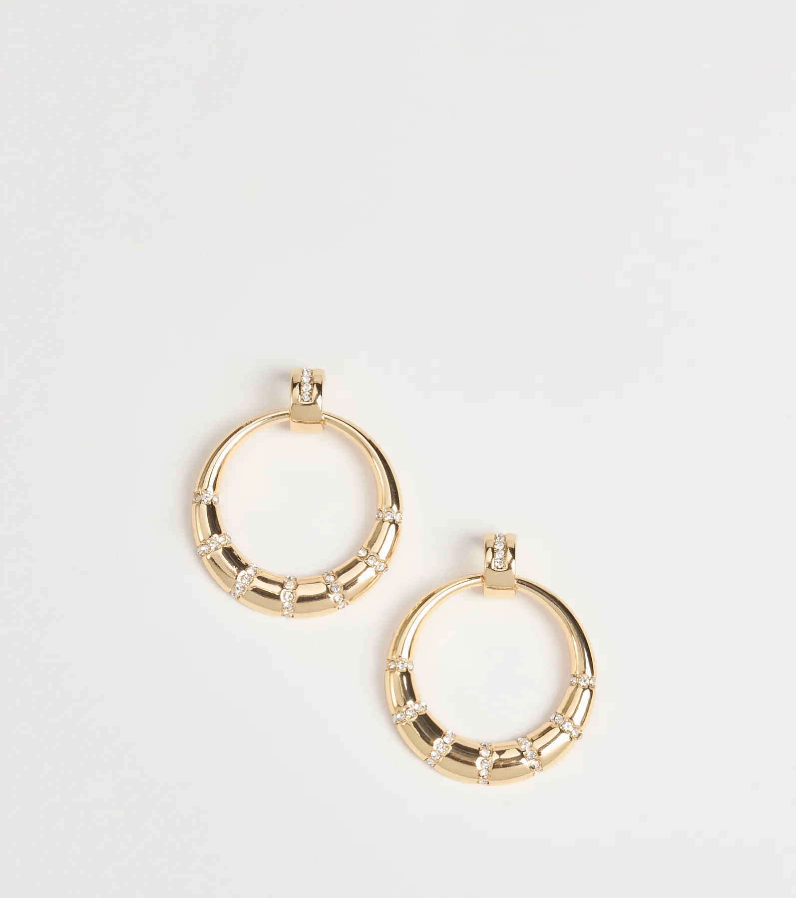 Sleek Glam Rhinestone Hoop Earrings