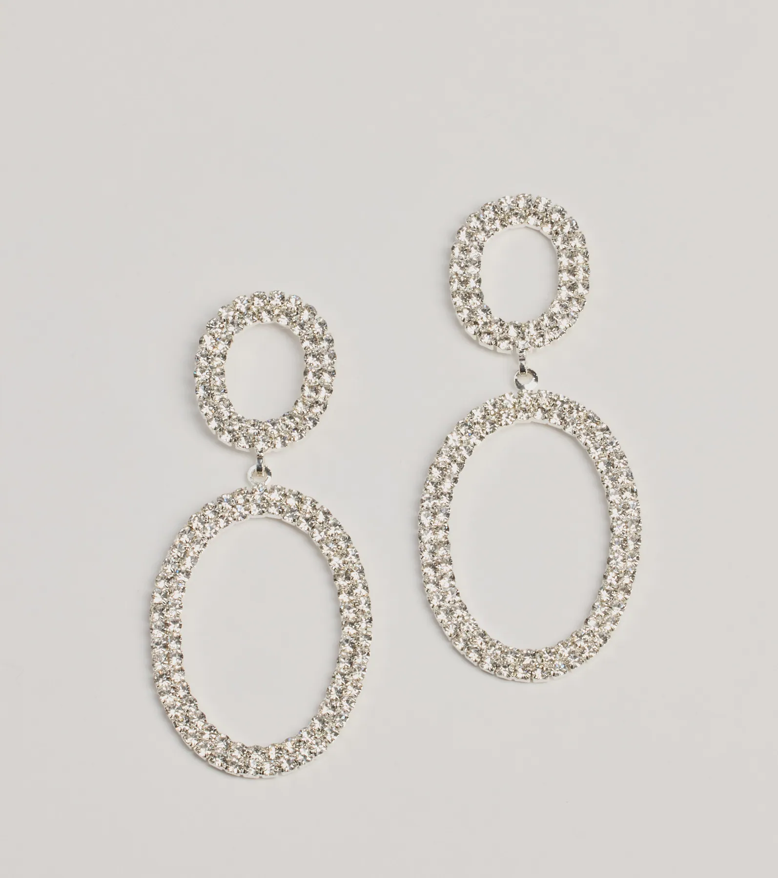 Trendy Sparkle Rhinestone Drop Earrings