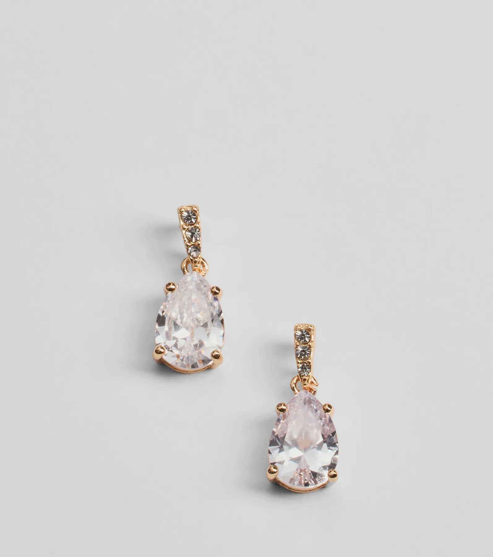 Dainty Sparkle Rhinestone Teardrop Stud Earrings