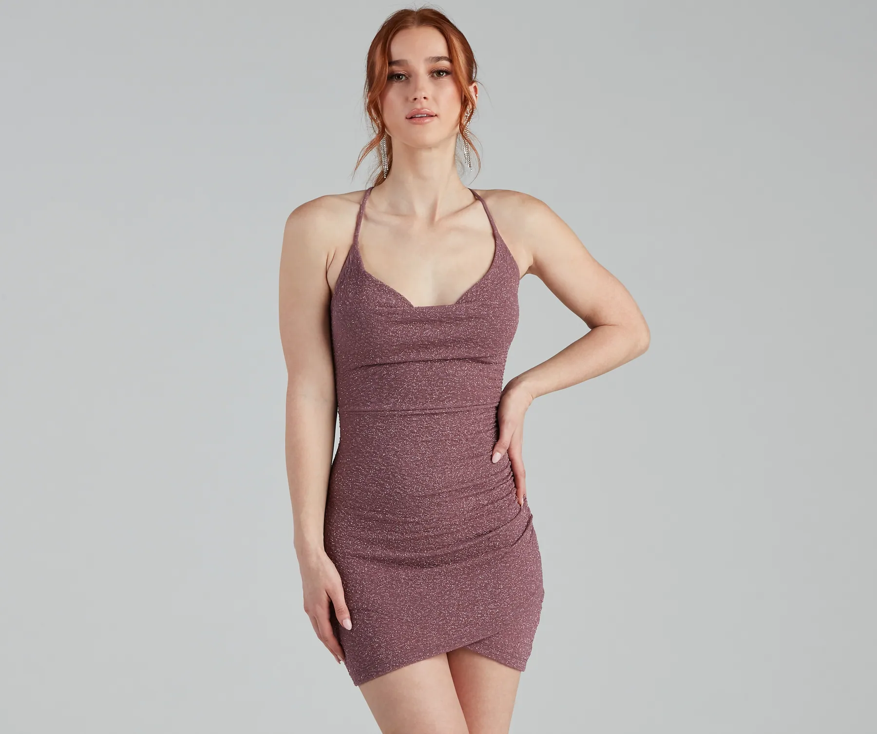 Ready For My Closeup Glitter Mini Dress