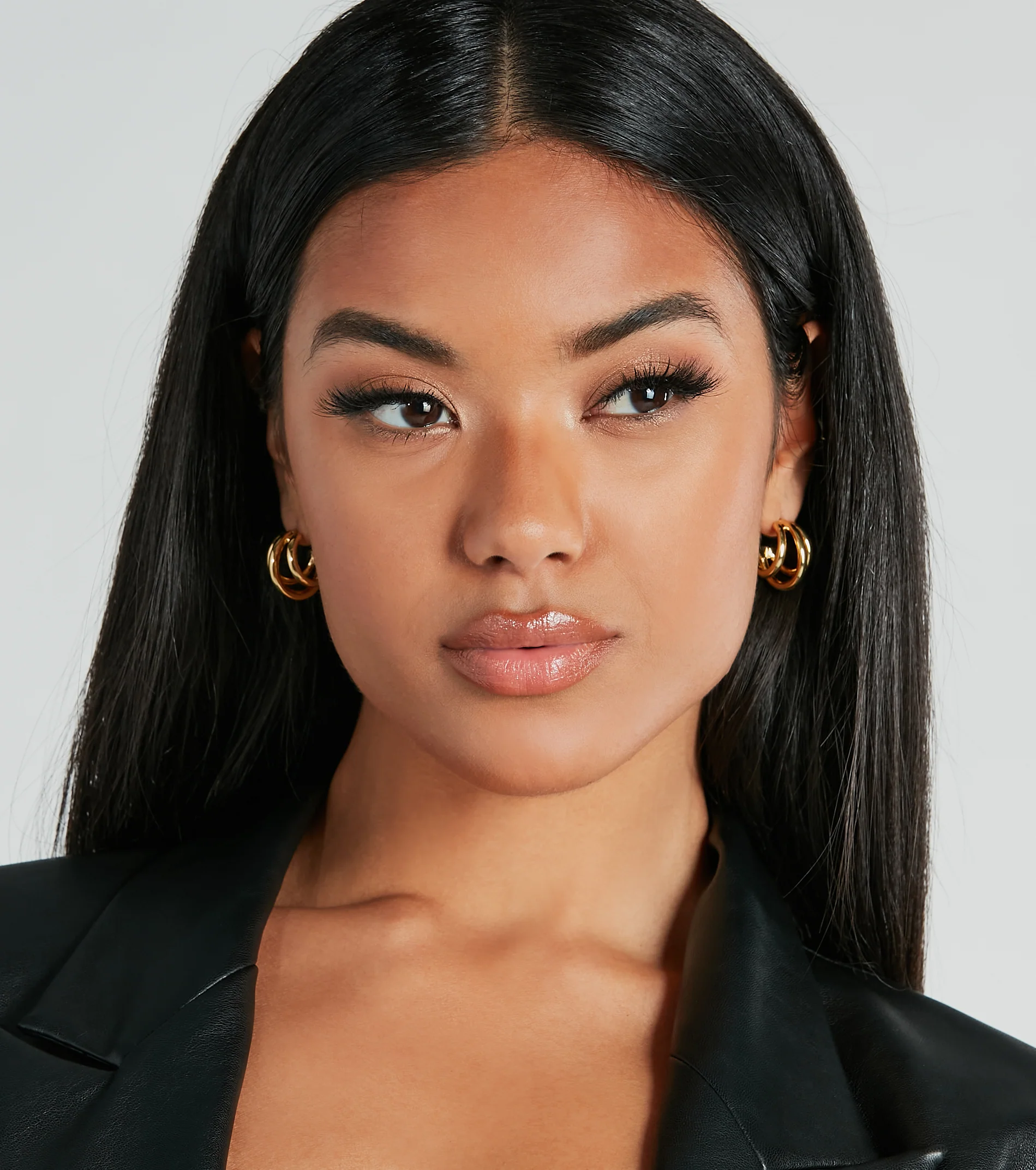 Modern Chic 14K Gold Plated Triple Hoop Earrings