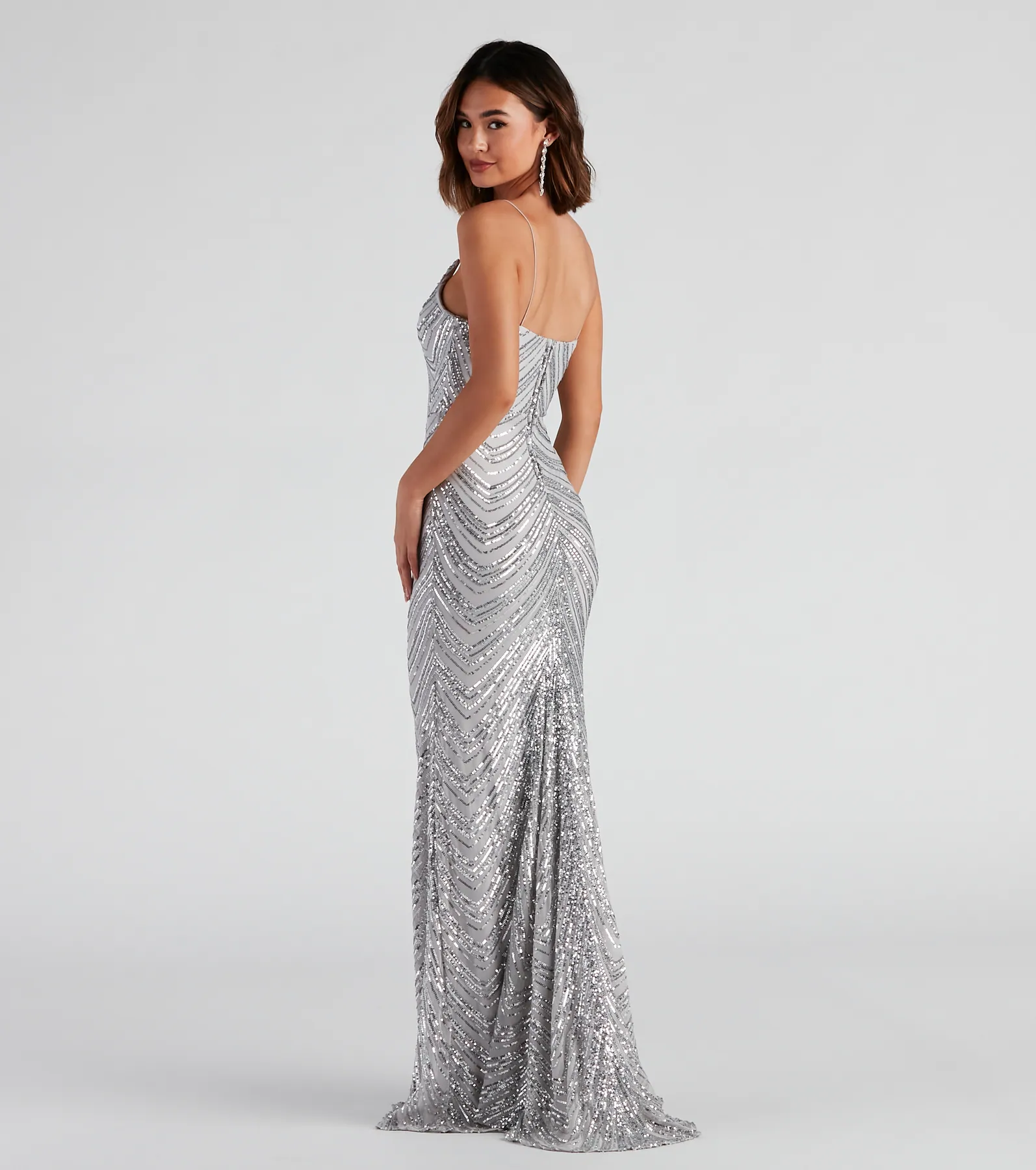 Amy Formal Sequin V-Neck Long Dress