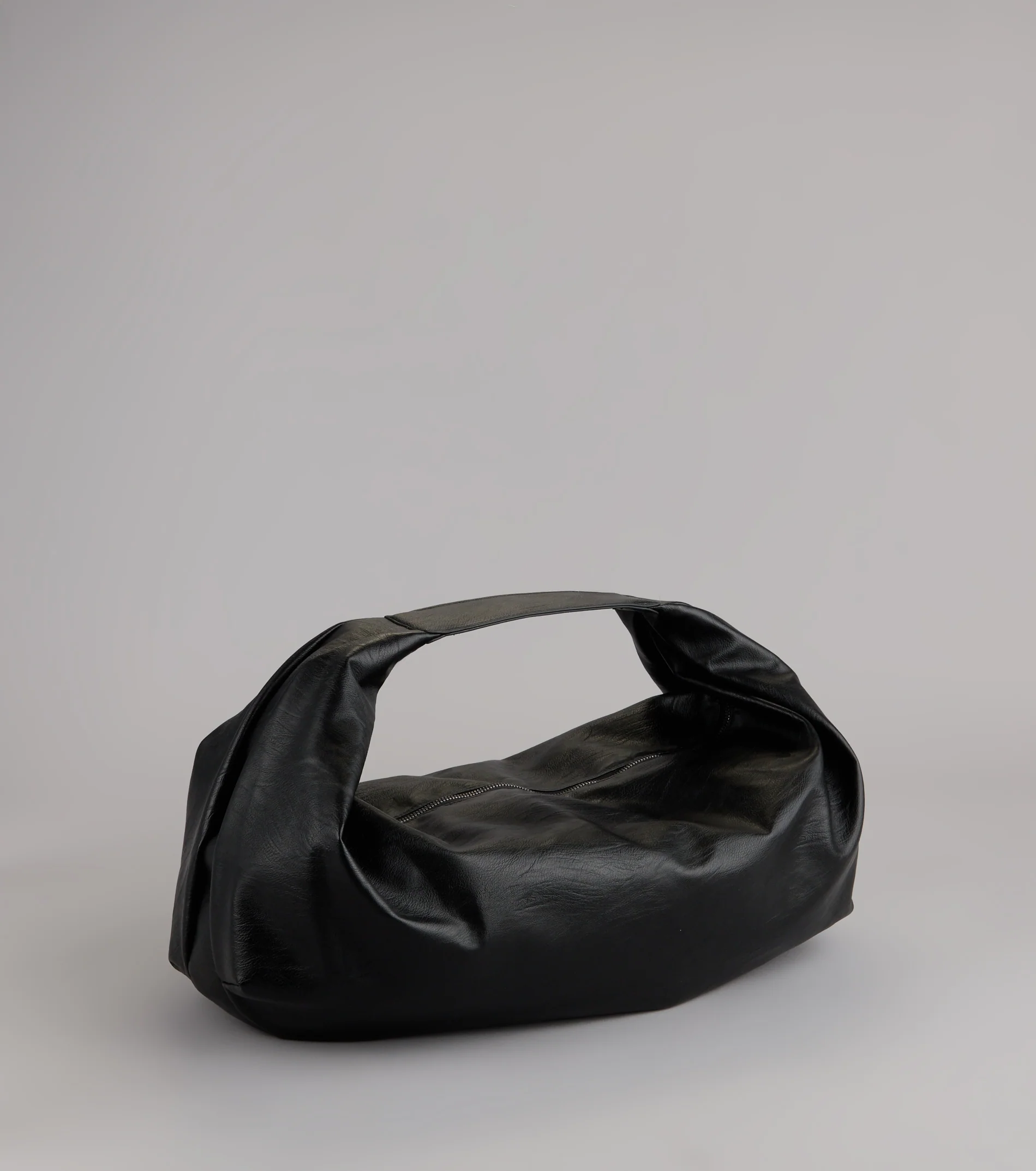 On The Go Faux Leather Hobo Shoulder Bag