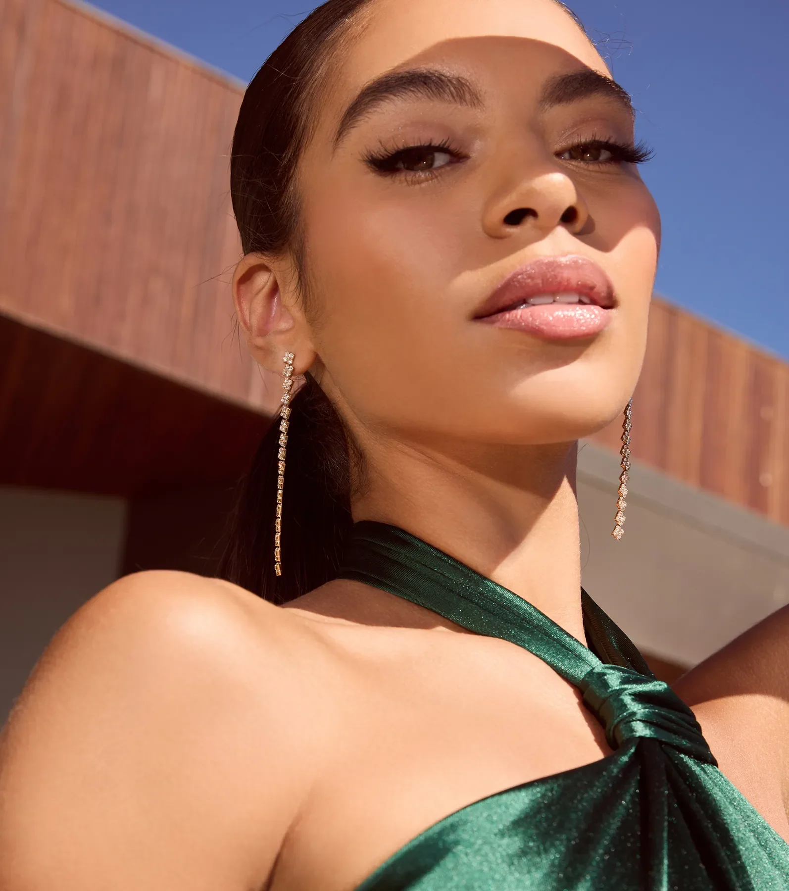 Glam And Glisten Rhinestone Linear Earrings