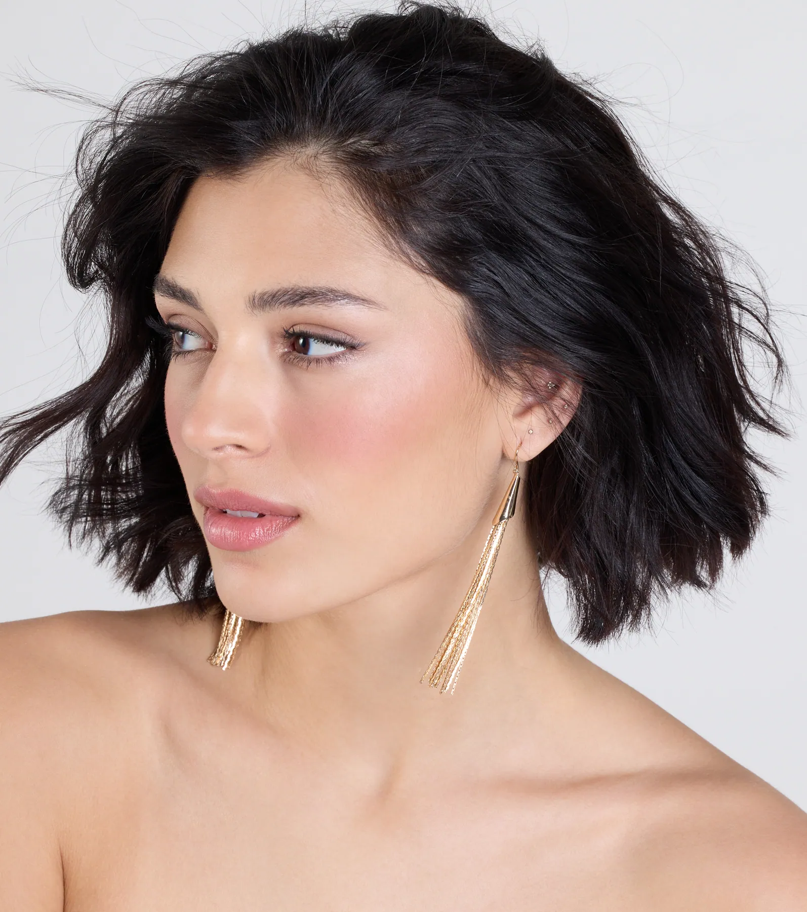 Charming Beauty Metal Tassel Earrings