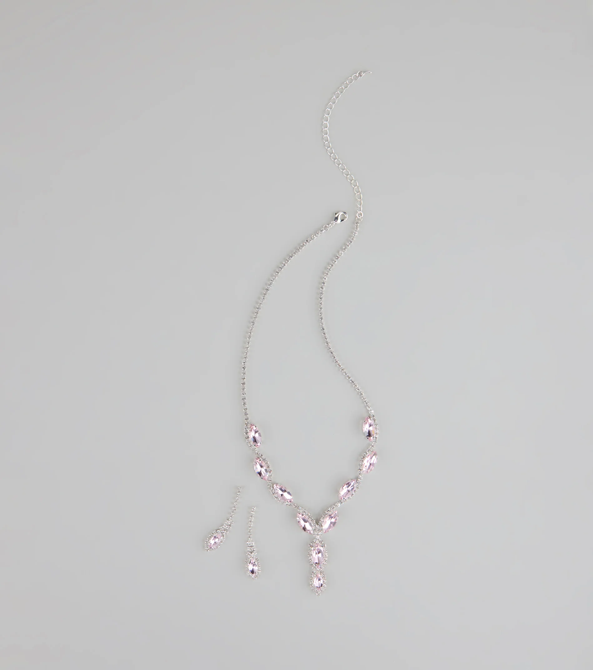 Stunning Glitz Gemstone Necklace And Earrings Set