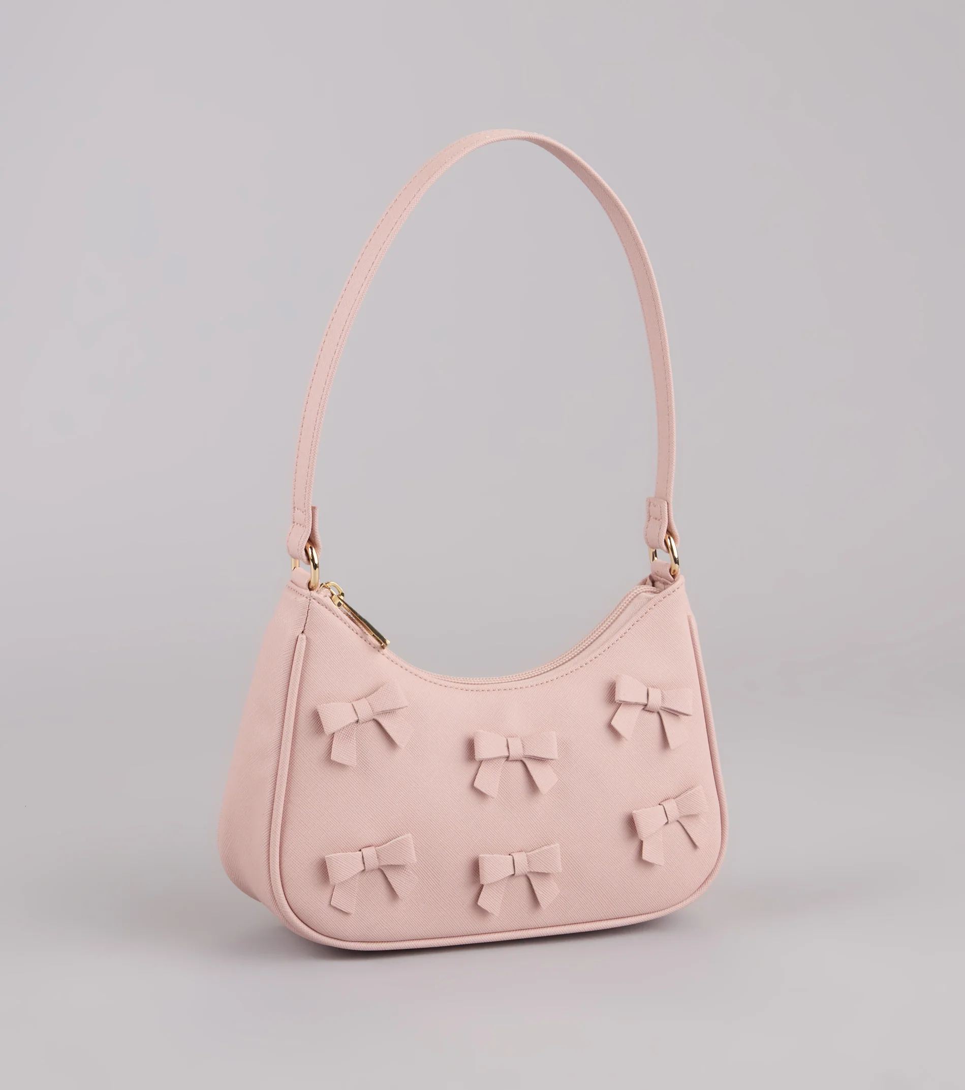 Poised Cuteness Bow Saffiano Shoulder Bag