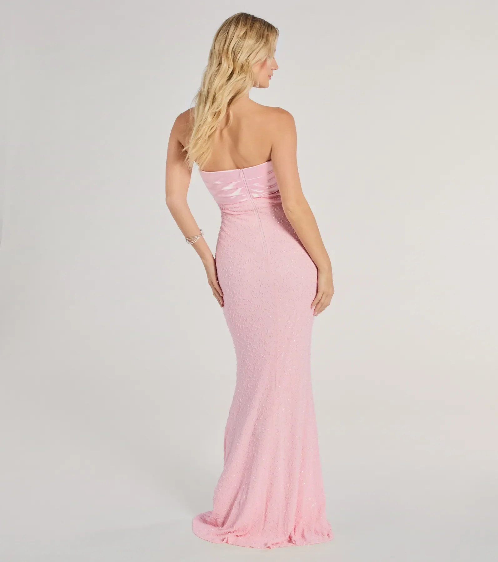 Taryn Strapless Sequin Beaded Mermaid Dress