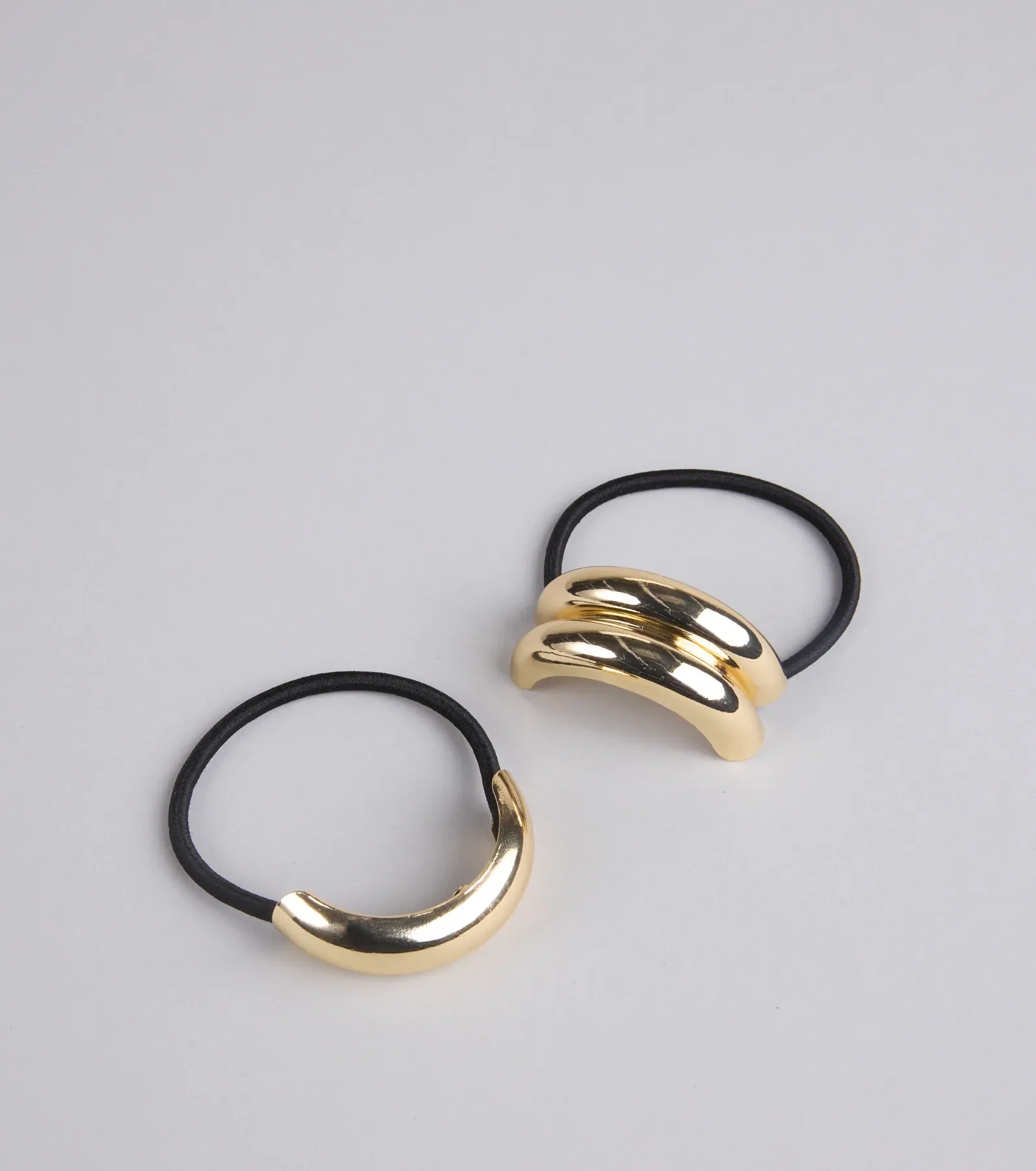 Polished Metal Hair Ties Two Pack