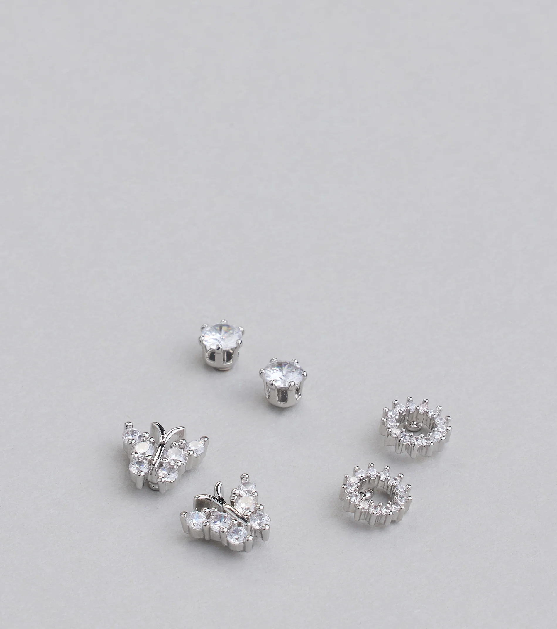 Flying High Cubic Zirconia Three Pack Stud Earrings