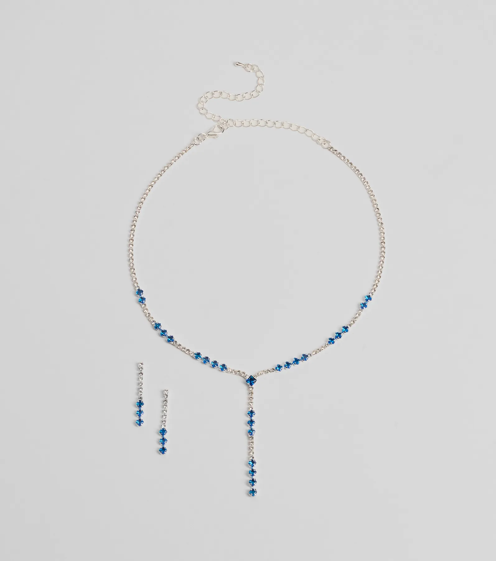 Luxe Glimmer Rhinestone Necklace And Earrings Set