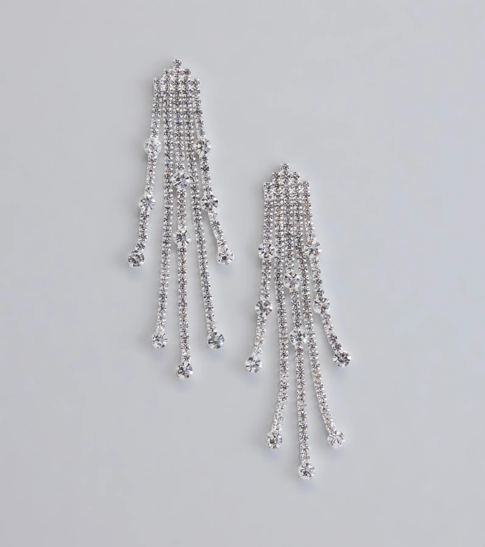 All This Glamour Rhinestone Tassel Earrings