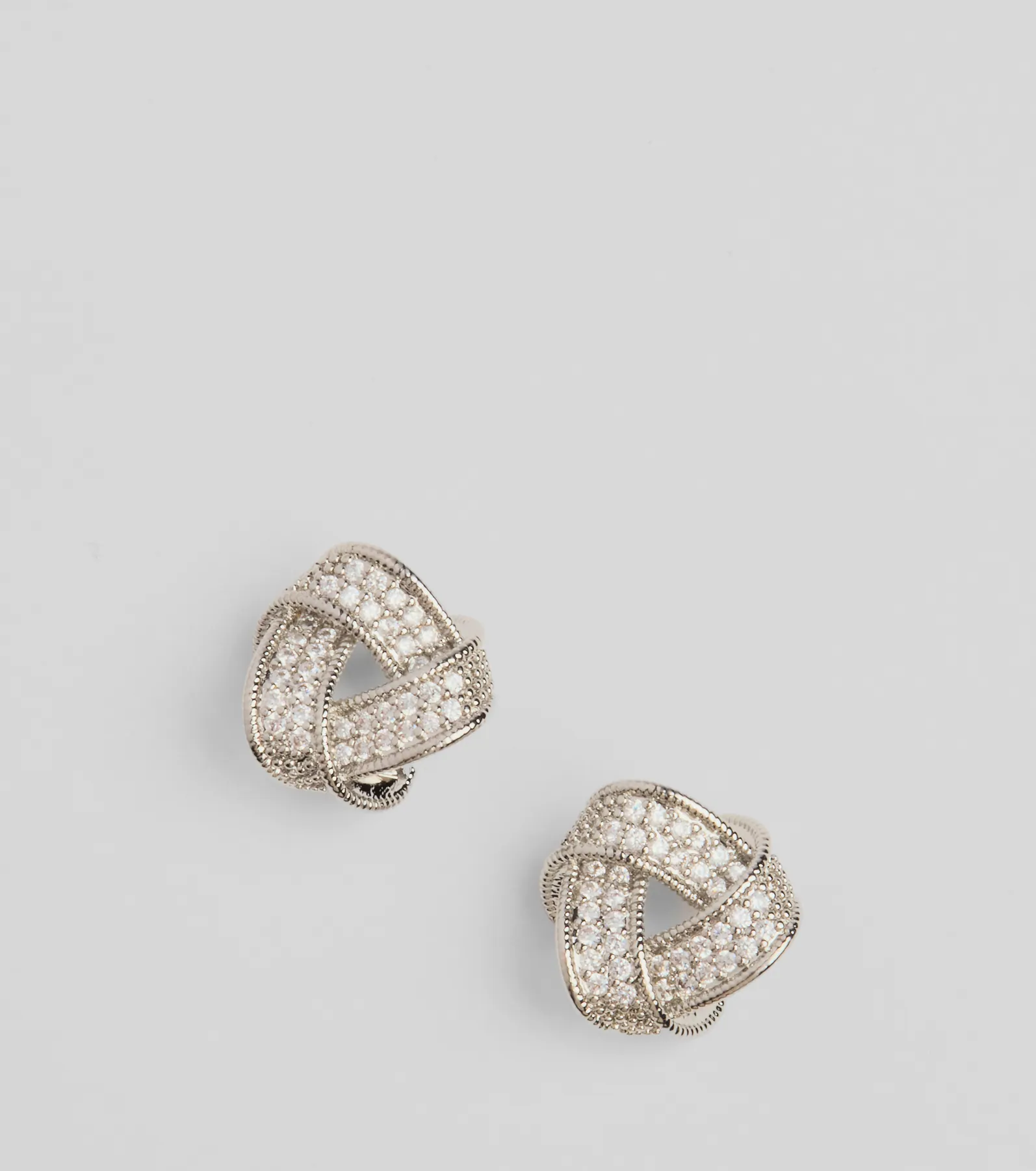 Lovers' Knot Rhinestone Stud Earrings