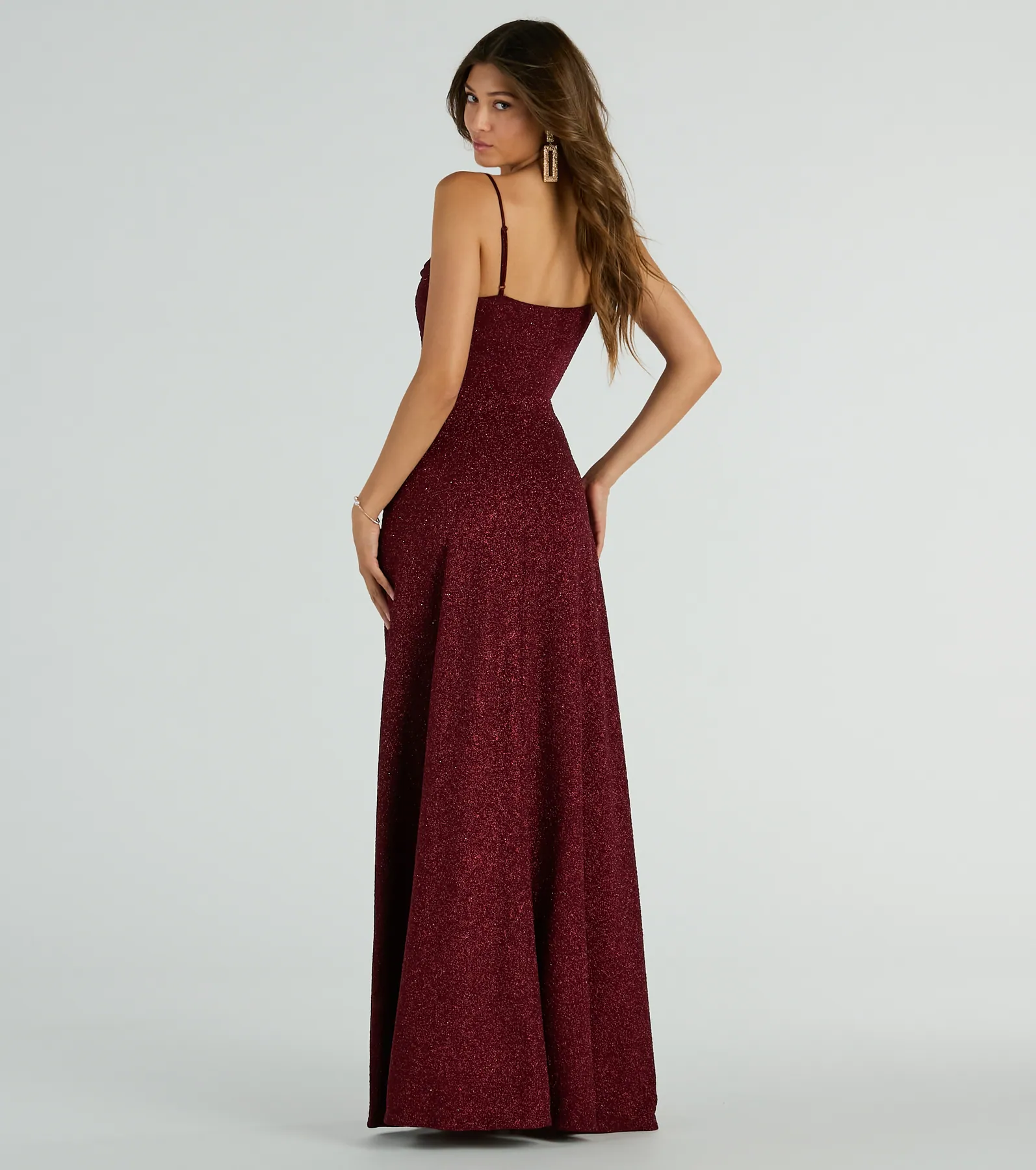 Stephanie Formal Glitter A-Line Dress