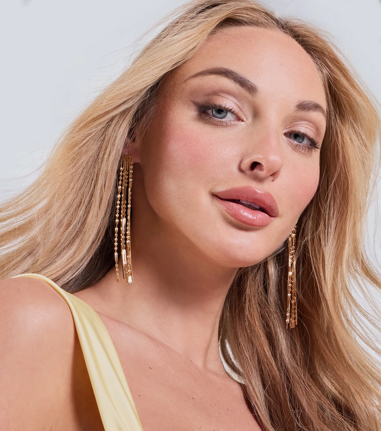 Edgy Glam Long Chain Fringe Earrings