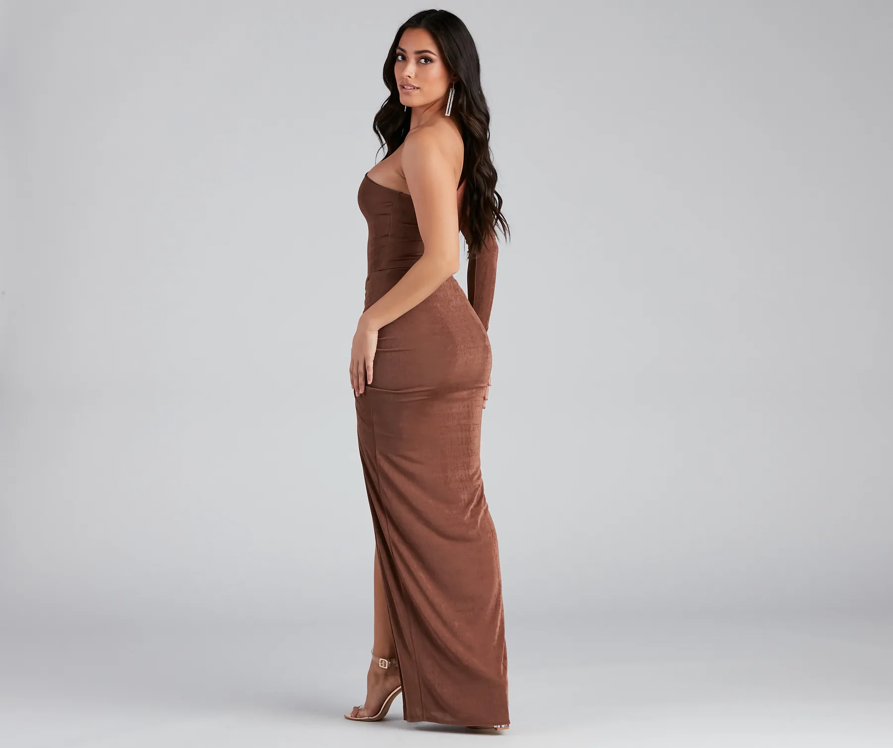 Jade One Shoulder Ruched Formal Dress