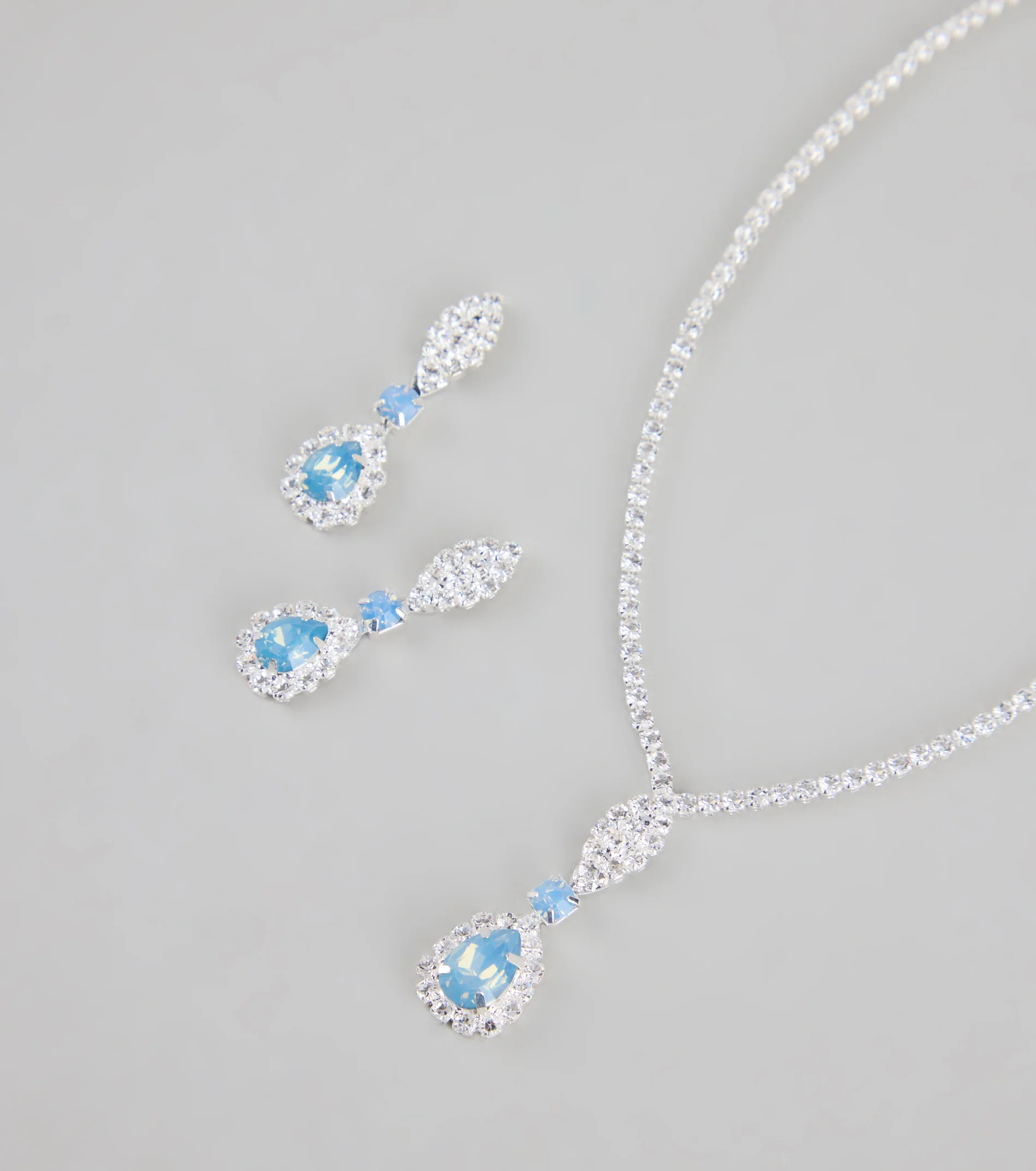 Call Me Princess Rhinestone Necklace And Earrings Set