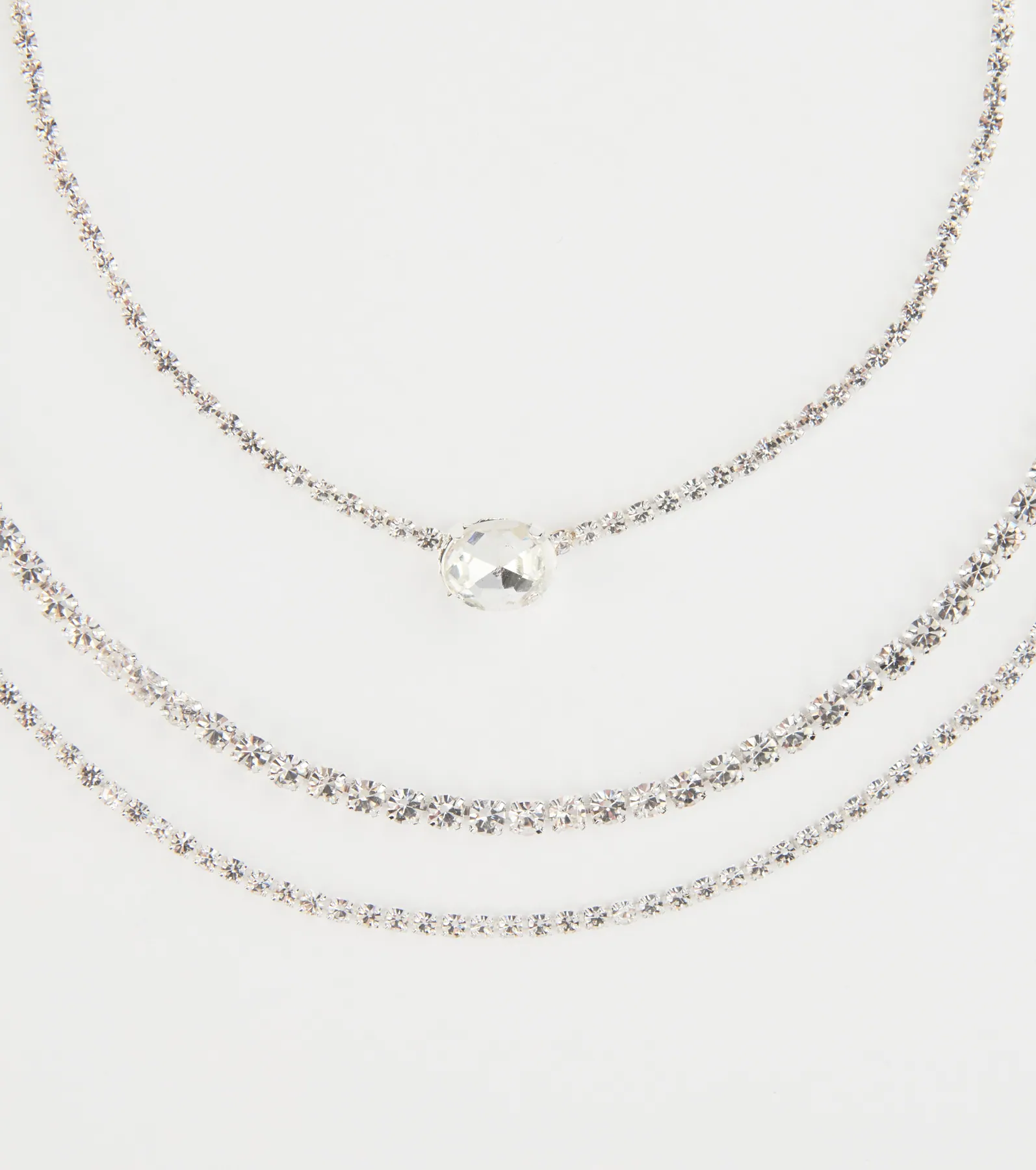 Chic Shine Rhinestone Layered Necklace