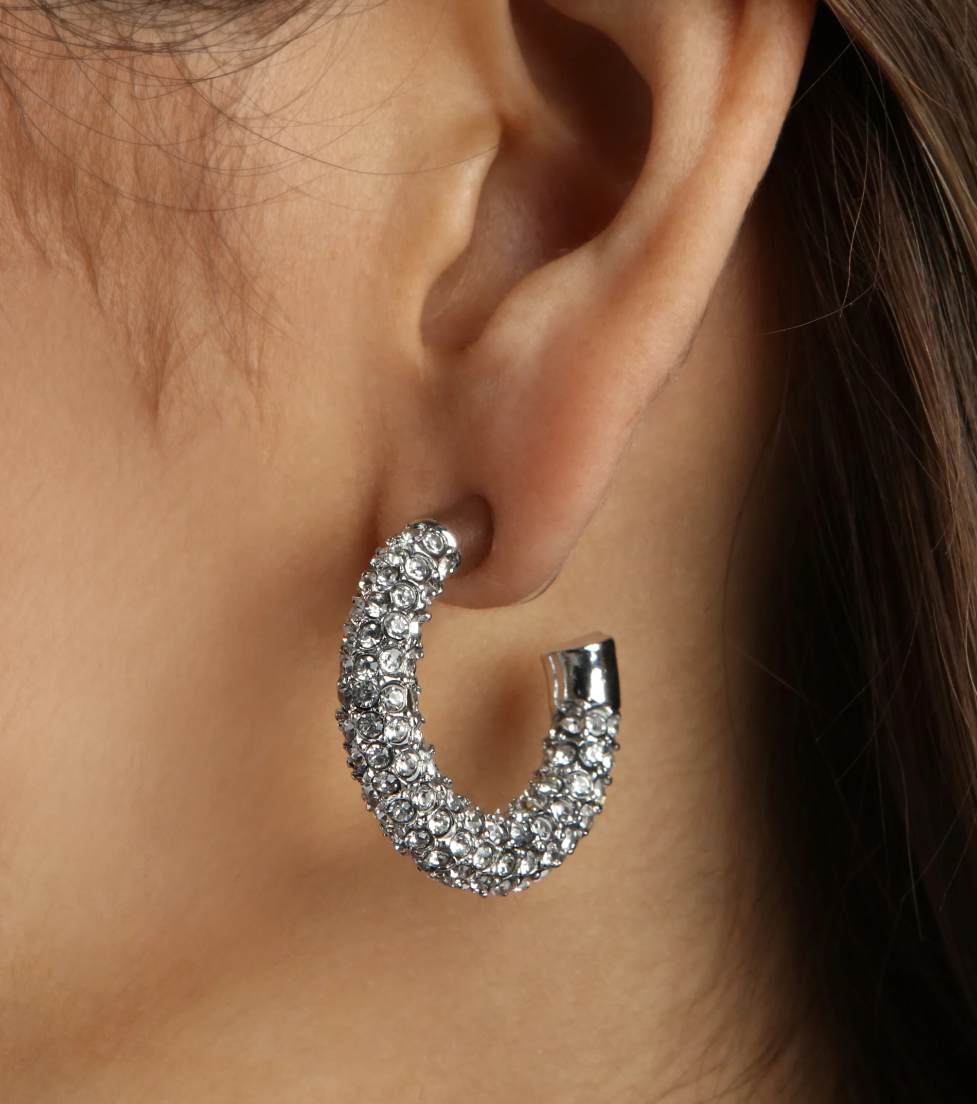 Fab Find Rhinestone Small Hoop Earrings