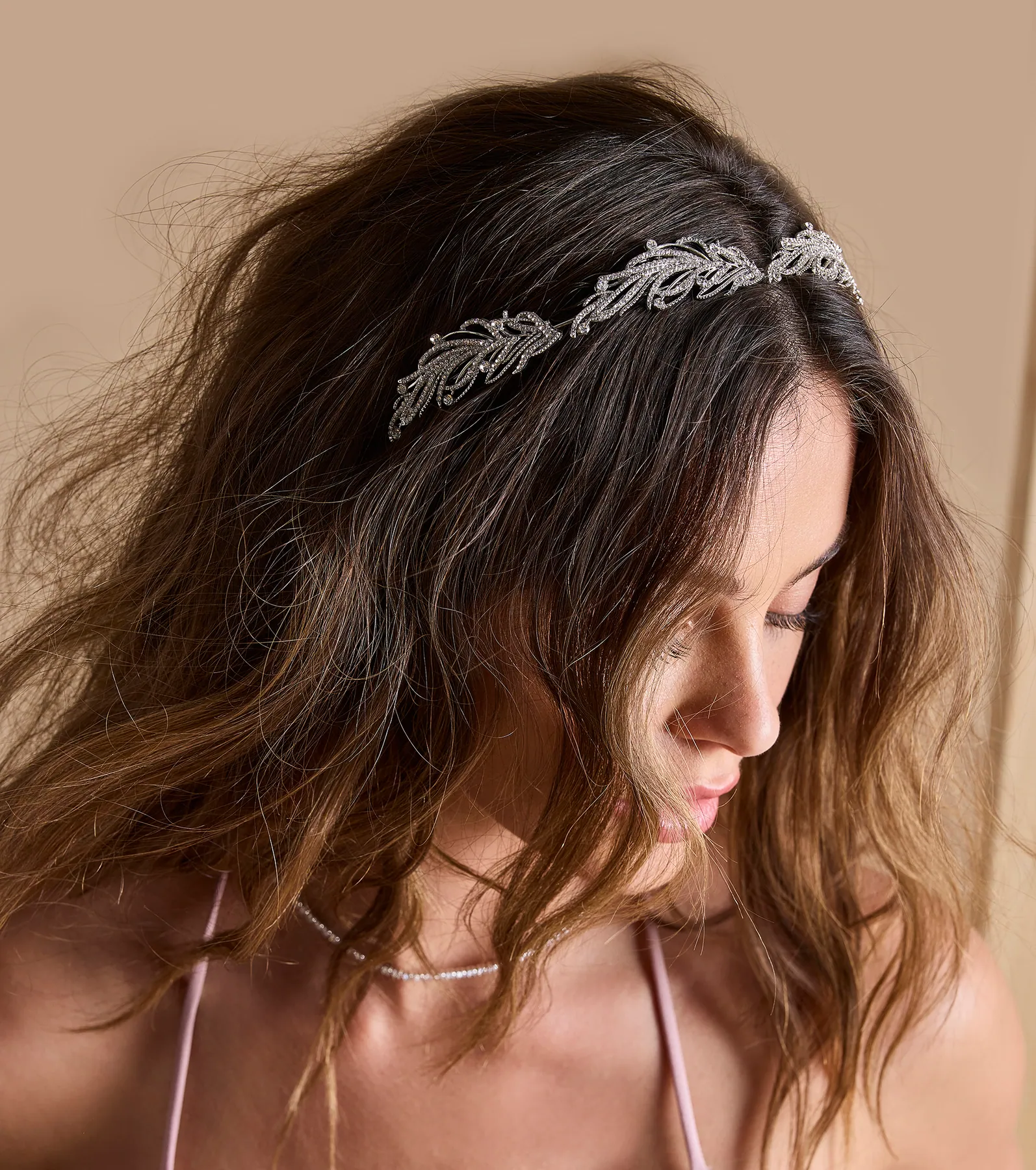 Statement Rhinestone Leaf Headband