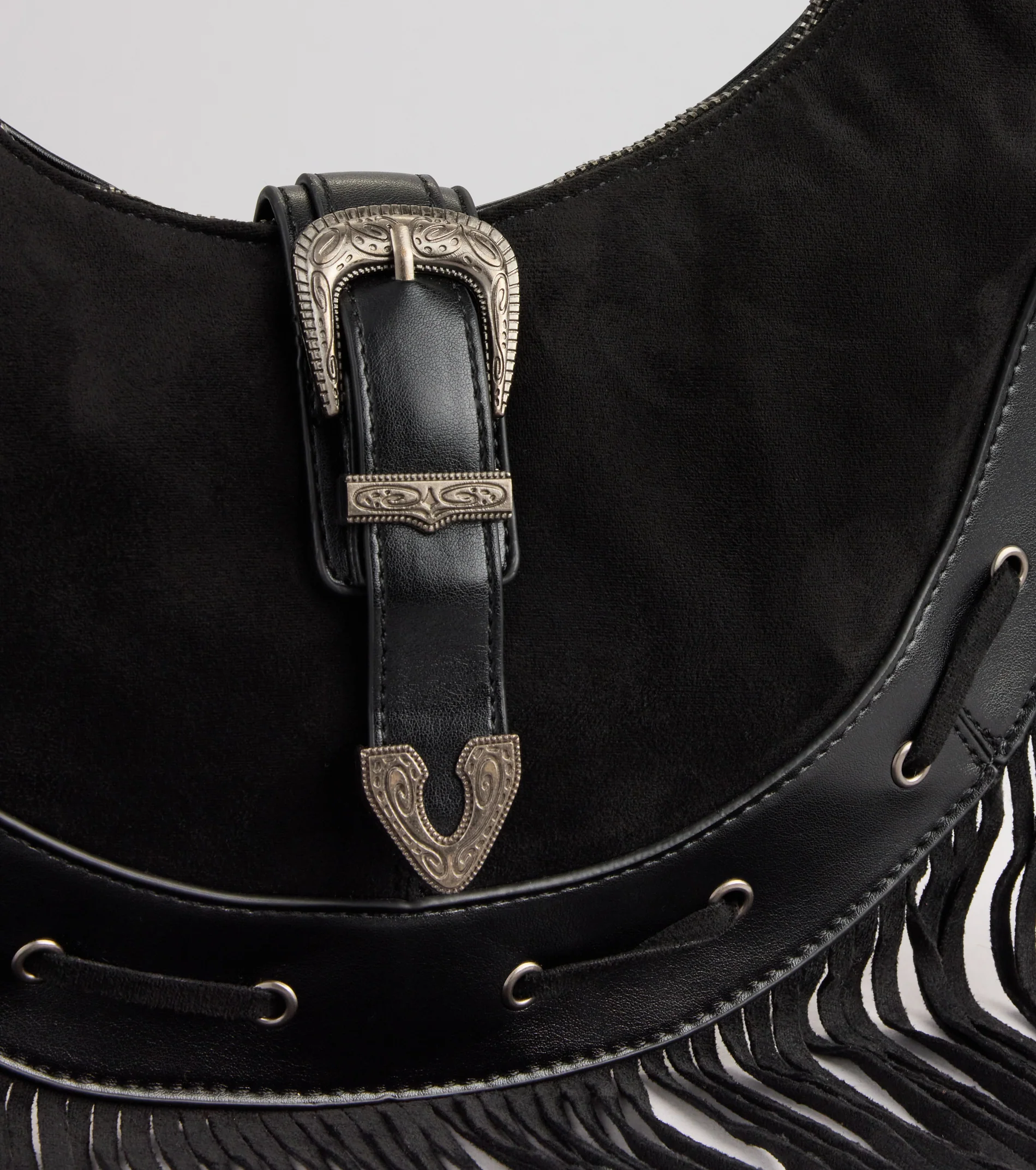 Buckle Babe Fringe Shoulder Bag