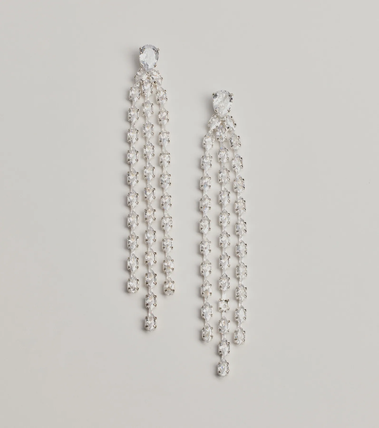 Starlit Beauty Fringe Cubic Zirconia Earrings